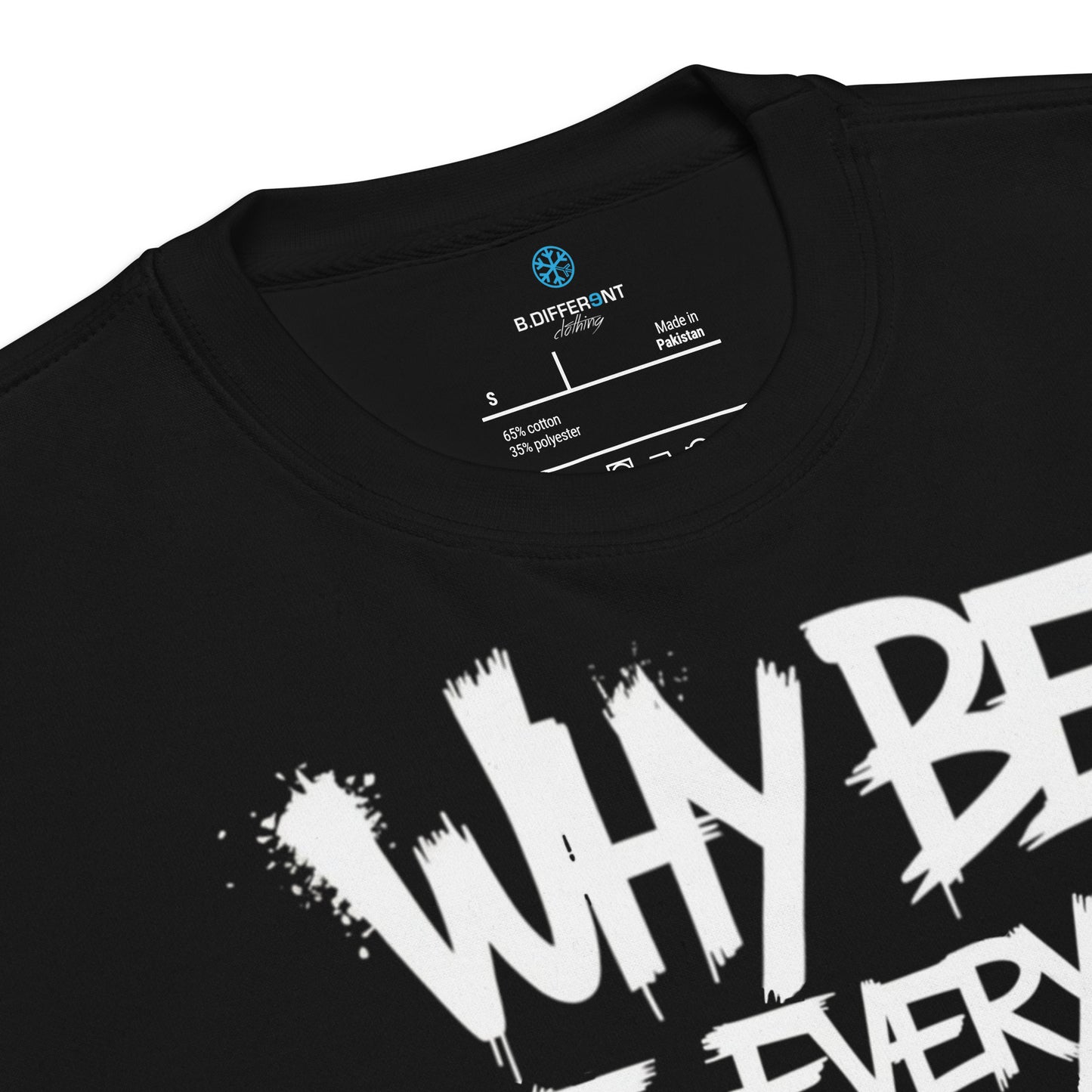 Black-Chaos They Fear Graffiti Tag Sweatshirt from B.Different Clothing, collar, graffiti-inspired streetwear