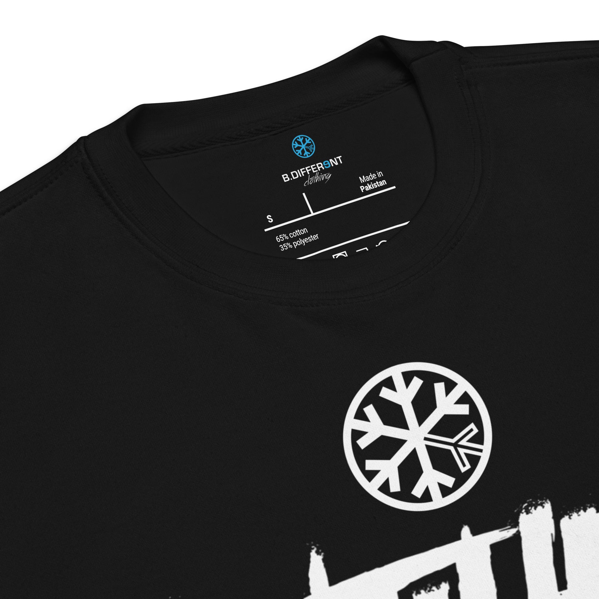 Black-Antihero Graffiti Tag Sweatshirt from B.Different Clothing, collar, graffiti-inspired streetwear