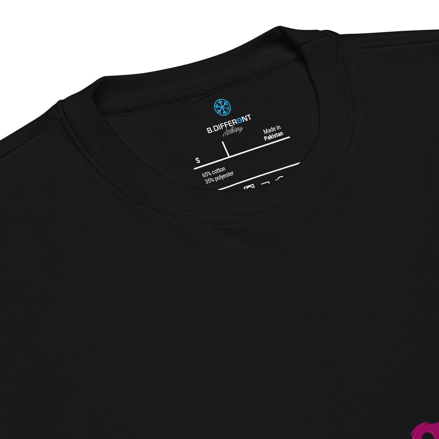 Black-Stay Fly Graffiti Character Sweatshirt from B.Different Clothing, collar, graffiti-inspired streetwear