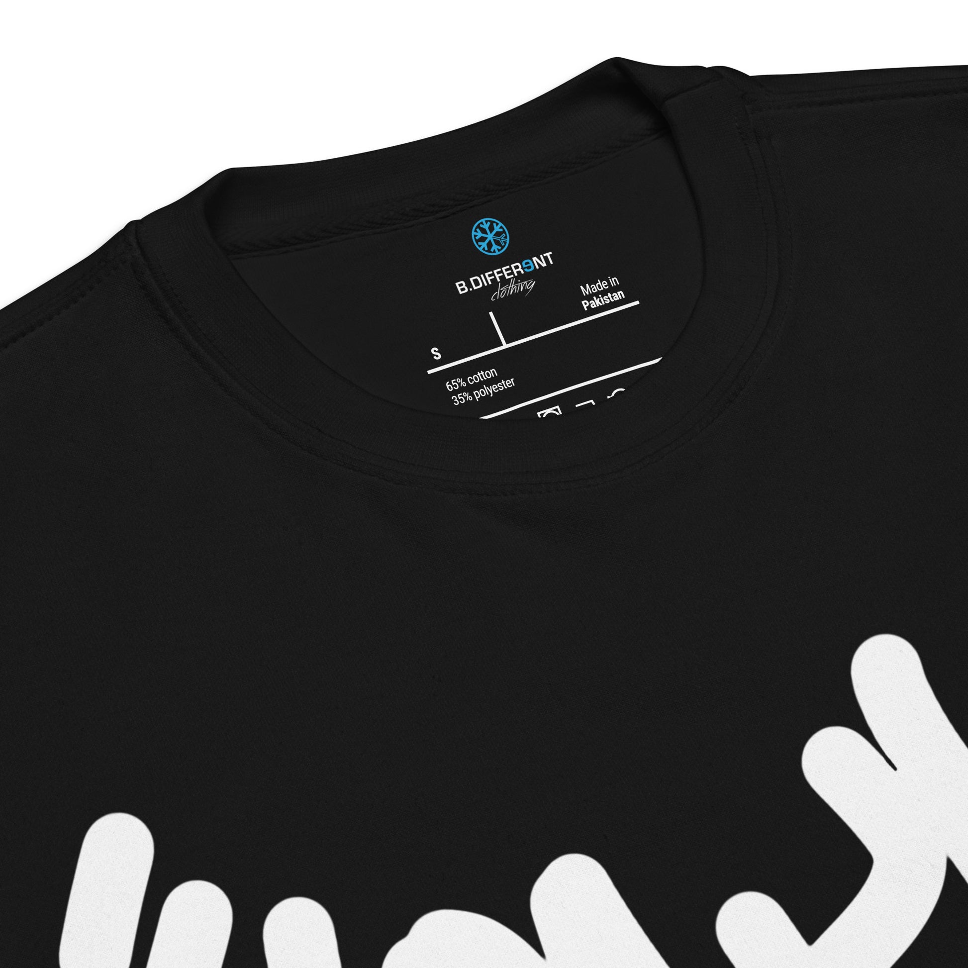 Black-Loner Graffiti Tag Sweatshirt from B.Different Clothing, collar, graffiti-inspired streetwear