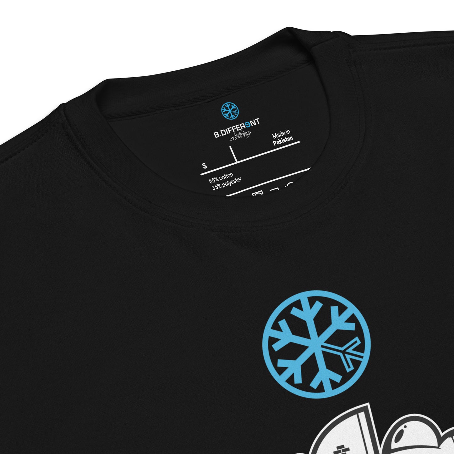 Black-Mission Graffiti Piece Sweatshirt from B.Different Clothing, collar, graffiti-inspired streetwear