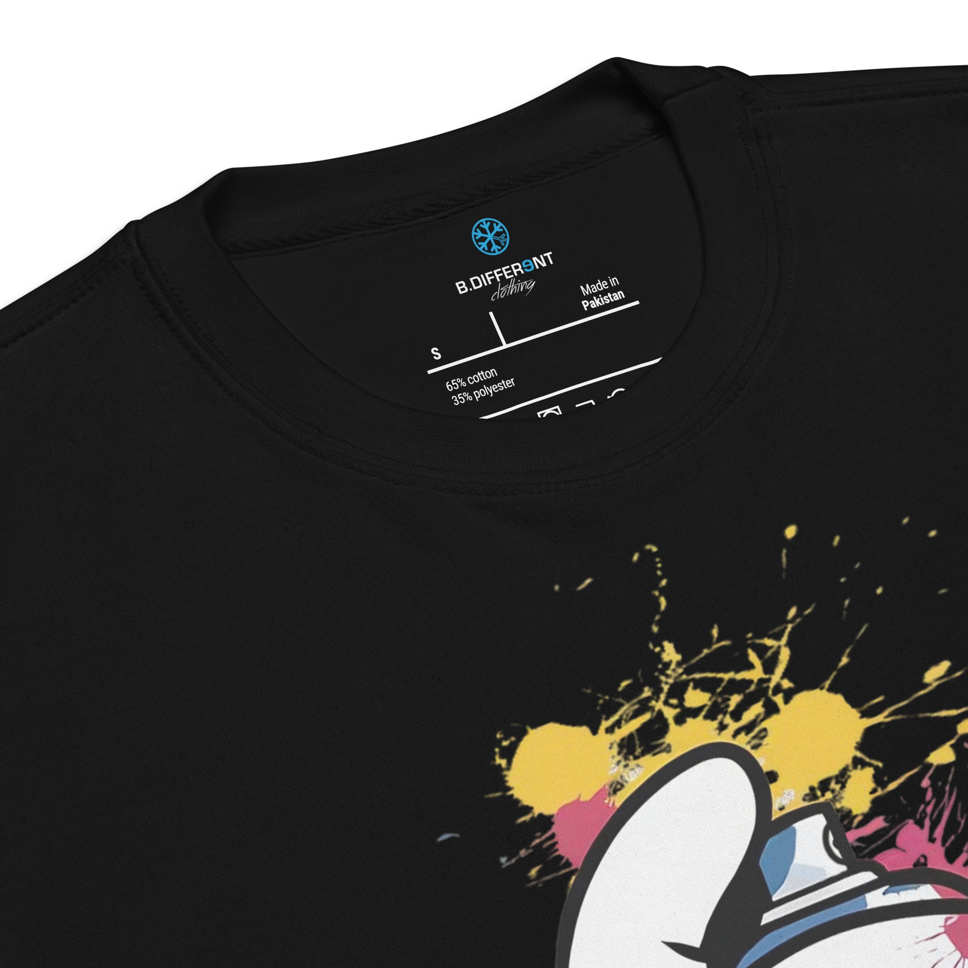 Black-Hand Spray Can Graffiti Sweatshirt from B.Different Clothing, collar, graffiti-inspired streetwear