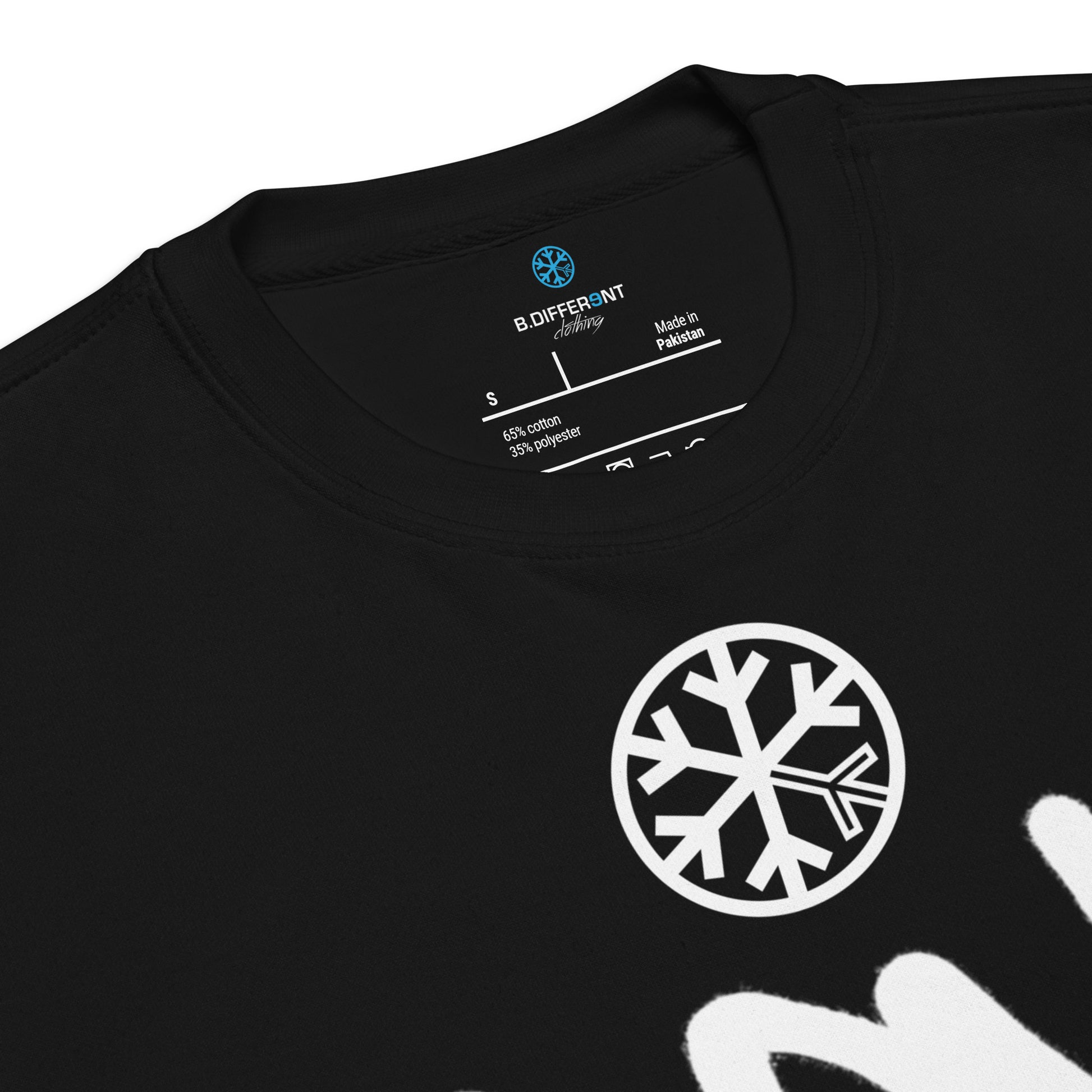 Black-Loony Graffiti Tag Sweatshirt from B.Different Clothing, collar, graffiti-inspired streetwear