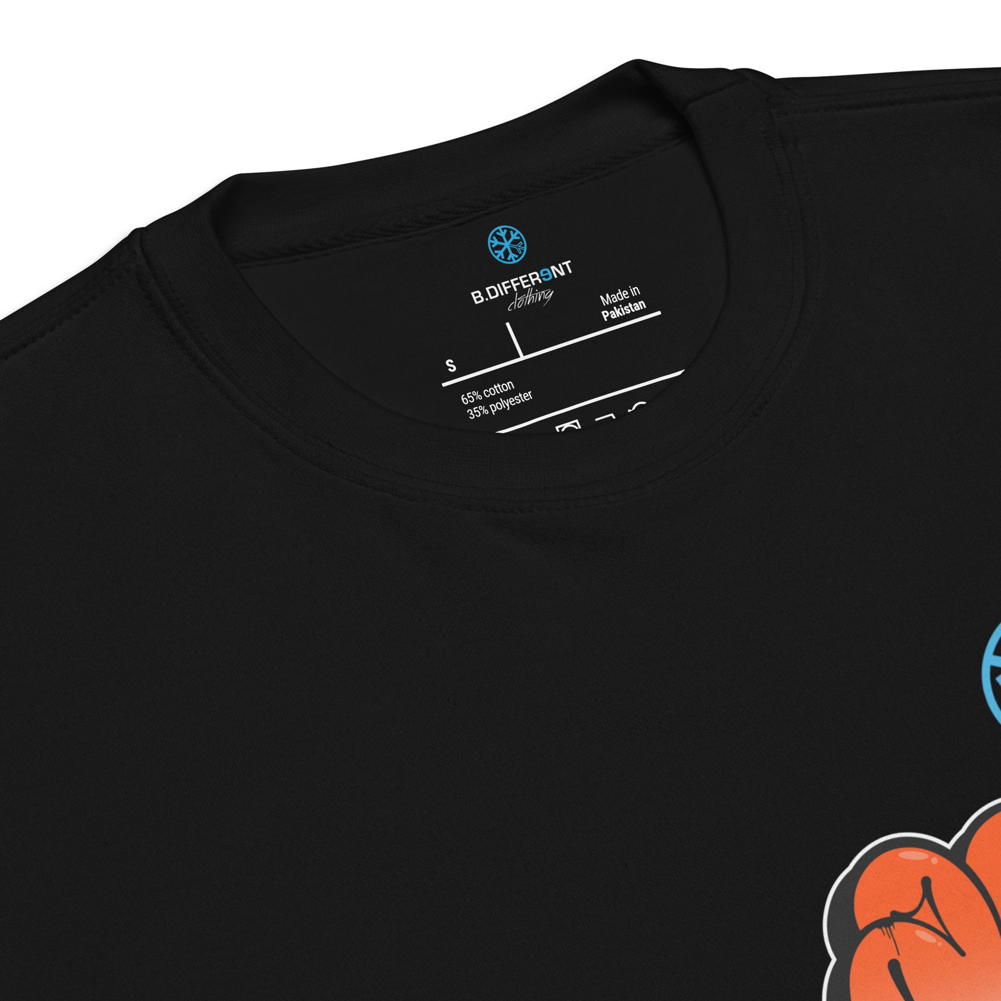 Black-ACAB Girl Graffiti Sweatshirt from B.Different Clothing, collar, graffiti-inspired streetwear