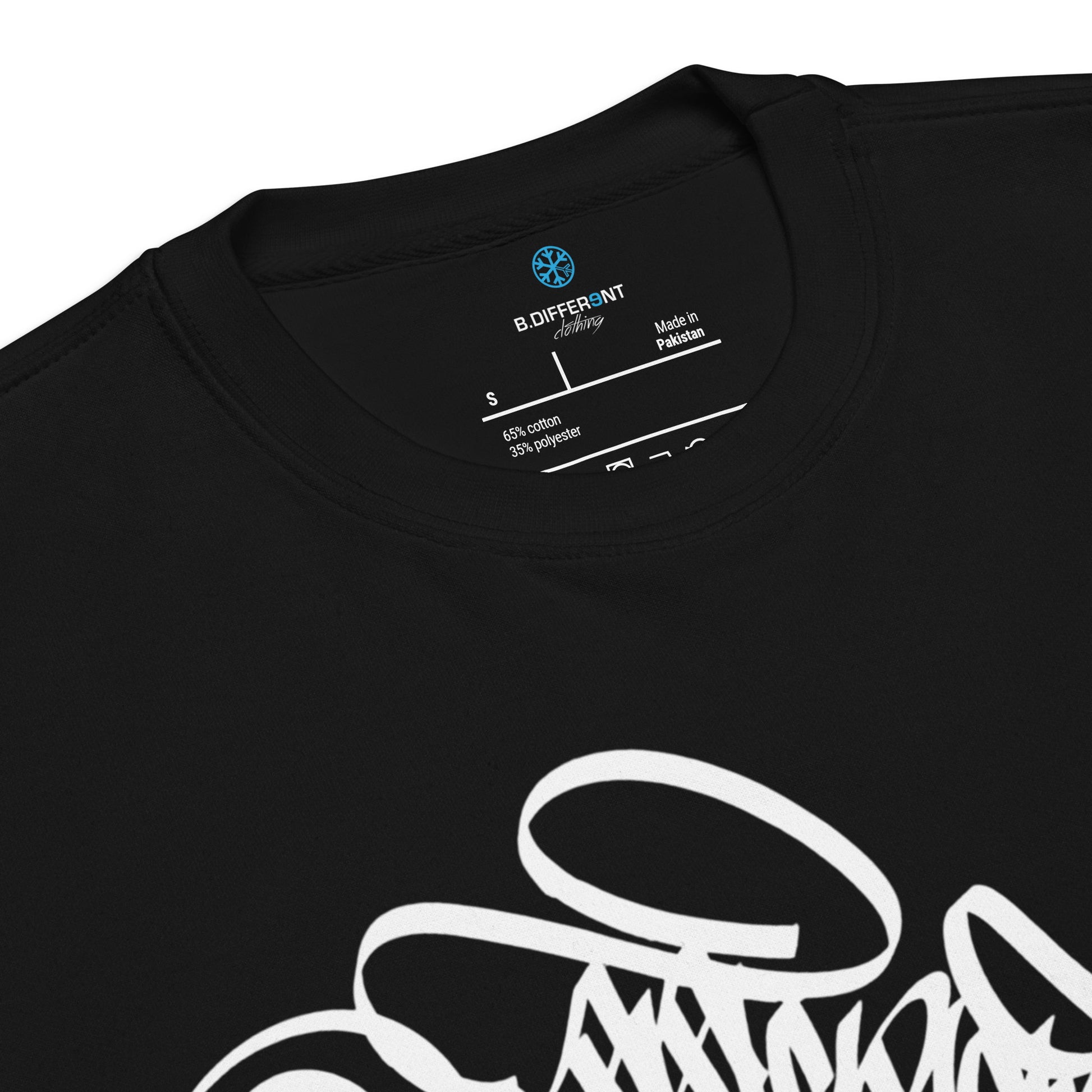 Black-B.Different Clothing Graffiti Tag Sweatshirt from B.Different Clothing, collar, graffiti-inspired streetwear