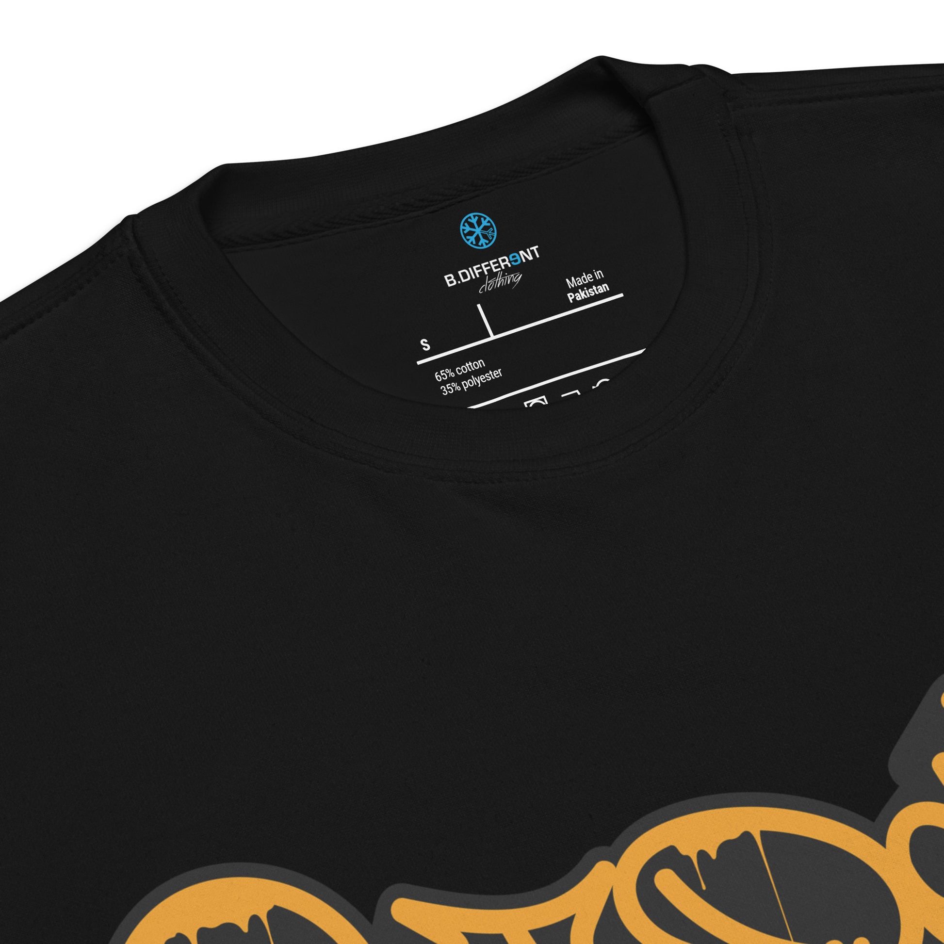 Black-Get Down Graffiti Tag Sweatshirt from B.Different Clothing, collar, graffiti-inspired streetwear