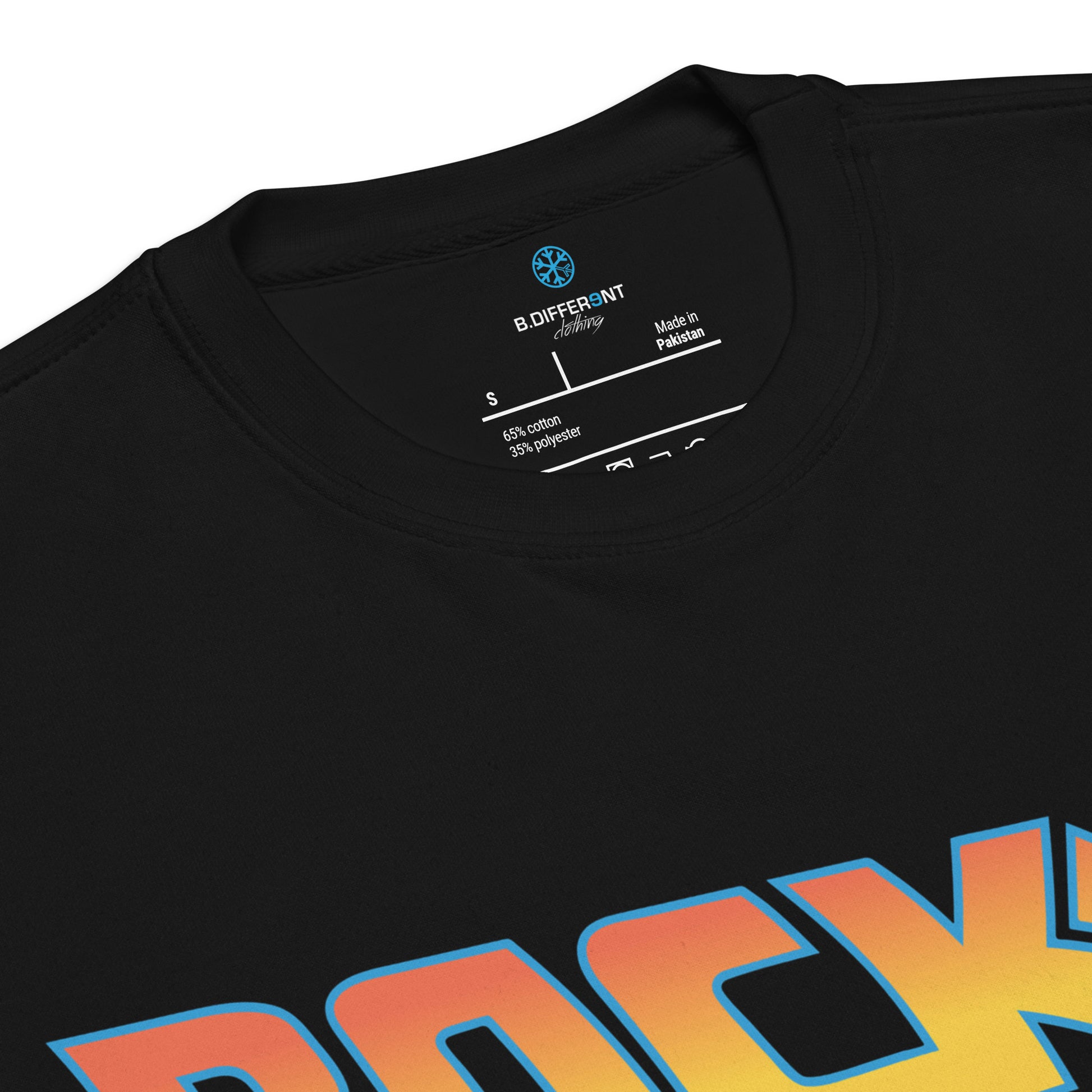 Black-Back to the Graff Sweatshirt from B.Different Clothing, collar, graffiti-inspired streetwear