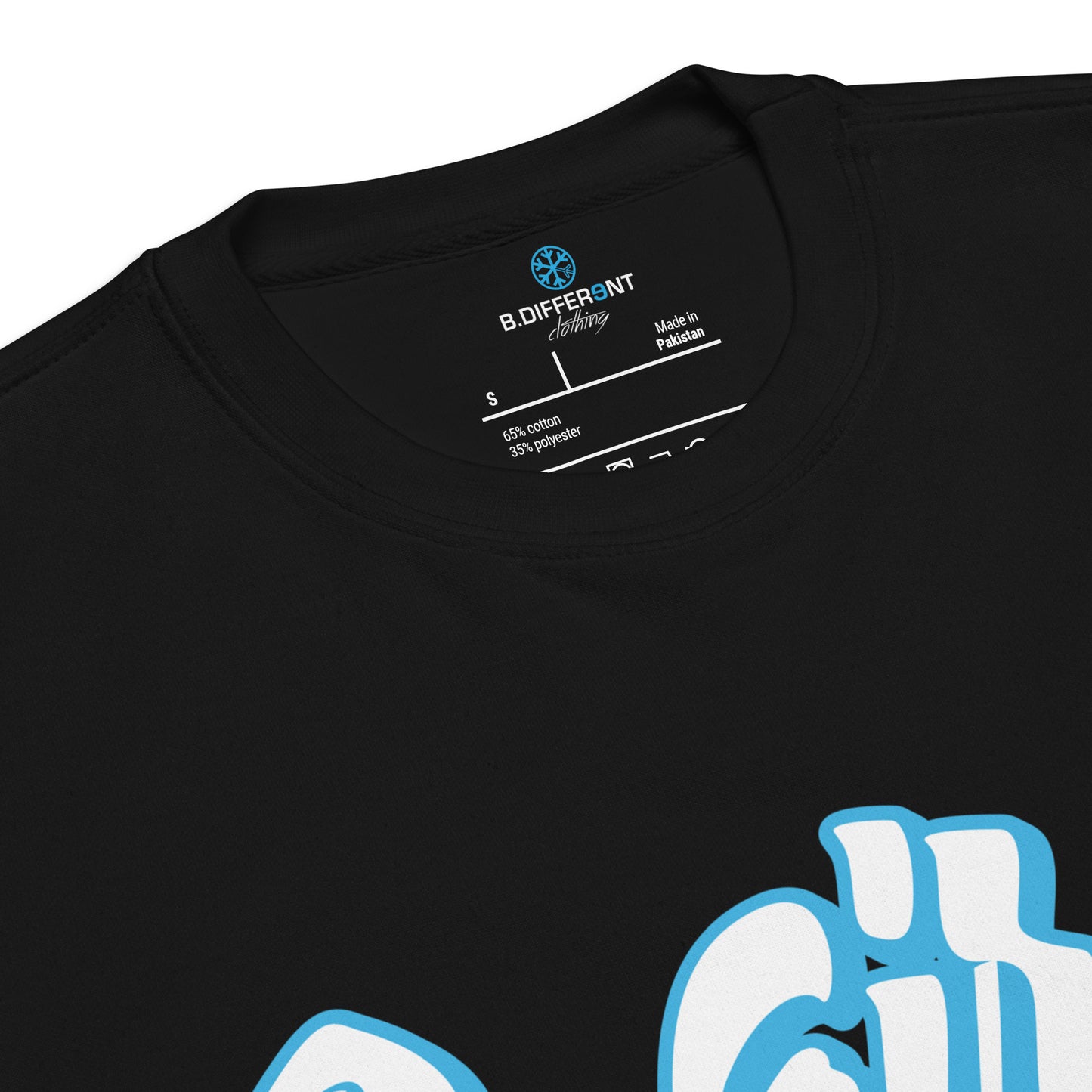 Black-Weirdo Sweatshirt from B.Different Clothing, collar, graffiti-inspired streetwear