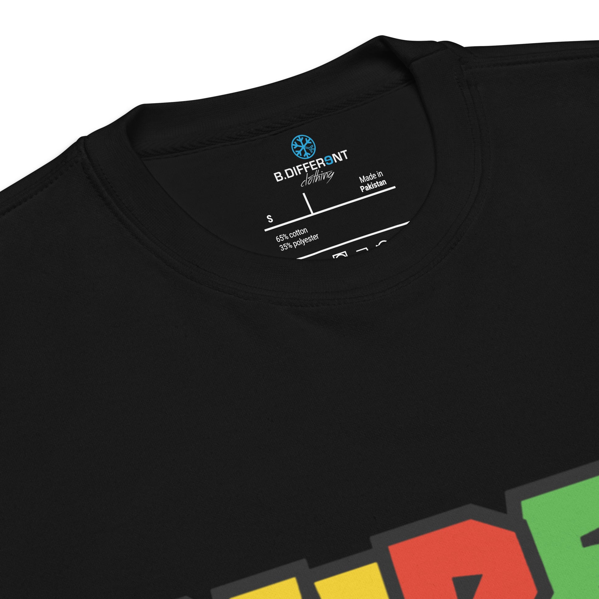 Black-Super Weird Bros Sweatshirt from B.Different Clothing, collar, graffiti-inspired streetwear