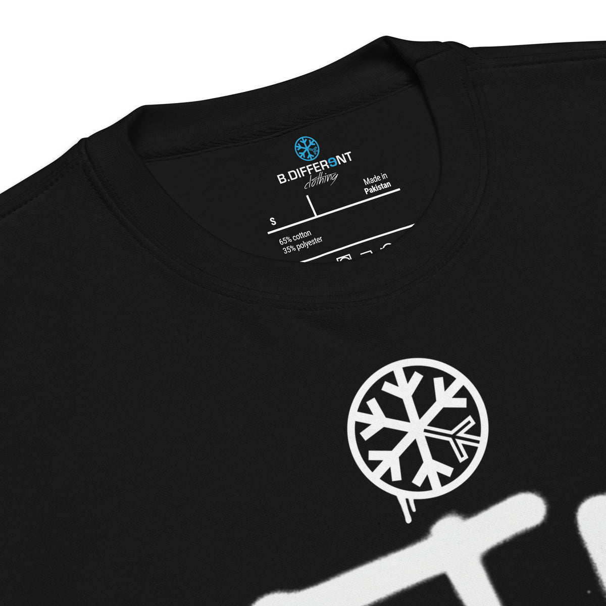 Black-Get Up or Die Graffiti Tag Sweatshirt from B.Different Clothing, collar, graffiti-inspired streetwear