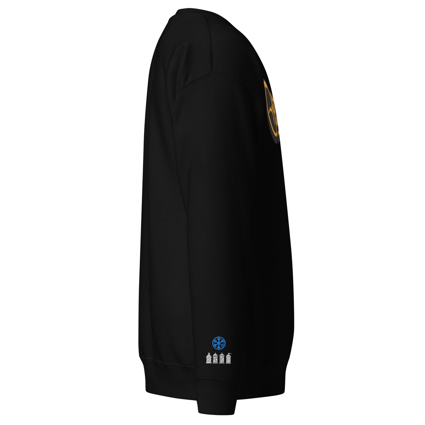 Black-Get Down Graffiti Tag Sweatshirt from B.Different Clothing, side view, graffiti-inspired streetwear