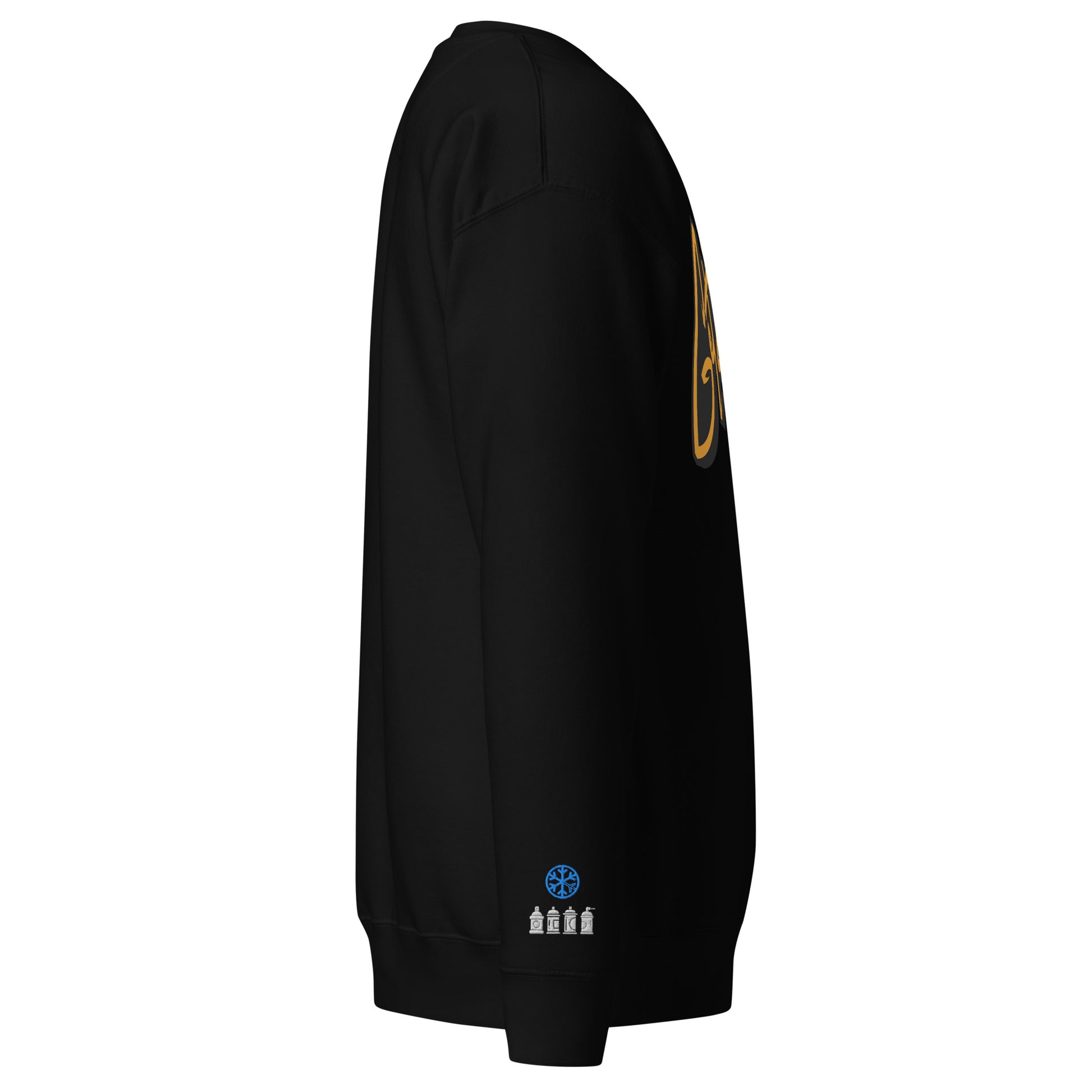 Black-Get Down Graffiti Tag Sweatshirt from B.Different Clothing, side view, graffiti-inspired streetwear