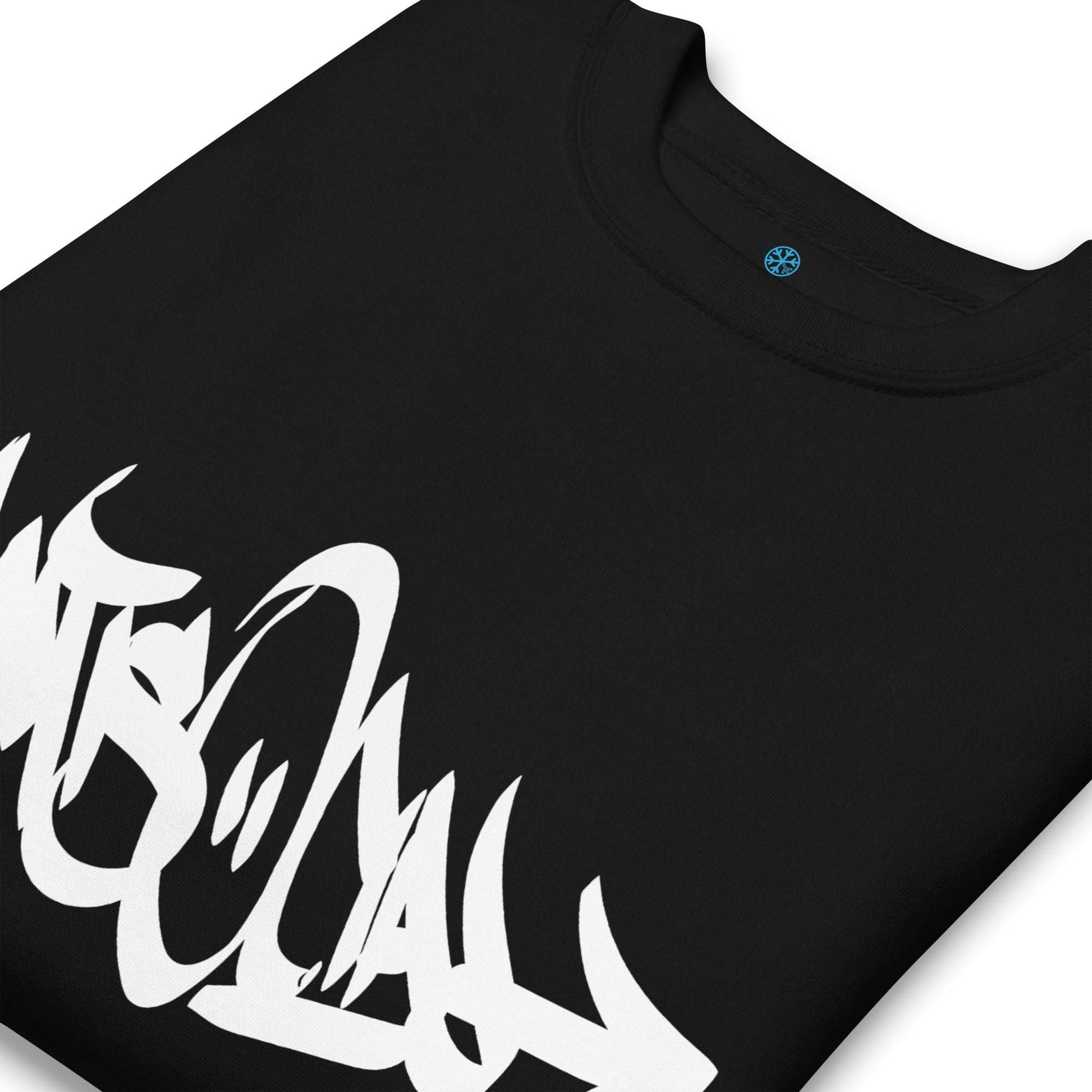 detail of Antisocial Graffiti Tag sweatshirt black B.Different Clothing graffiti street art inspired streetwear brand