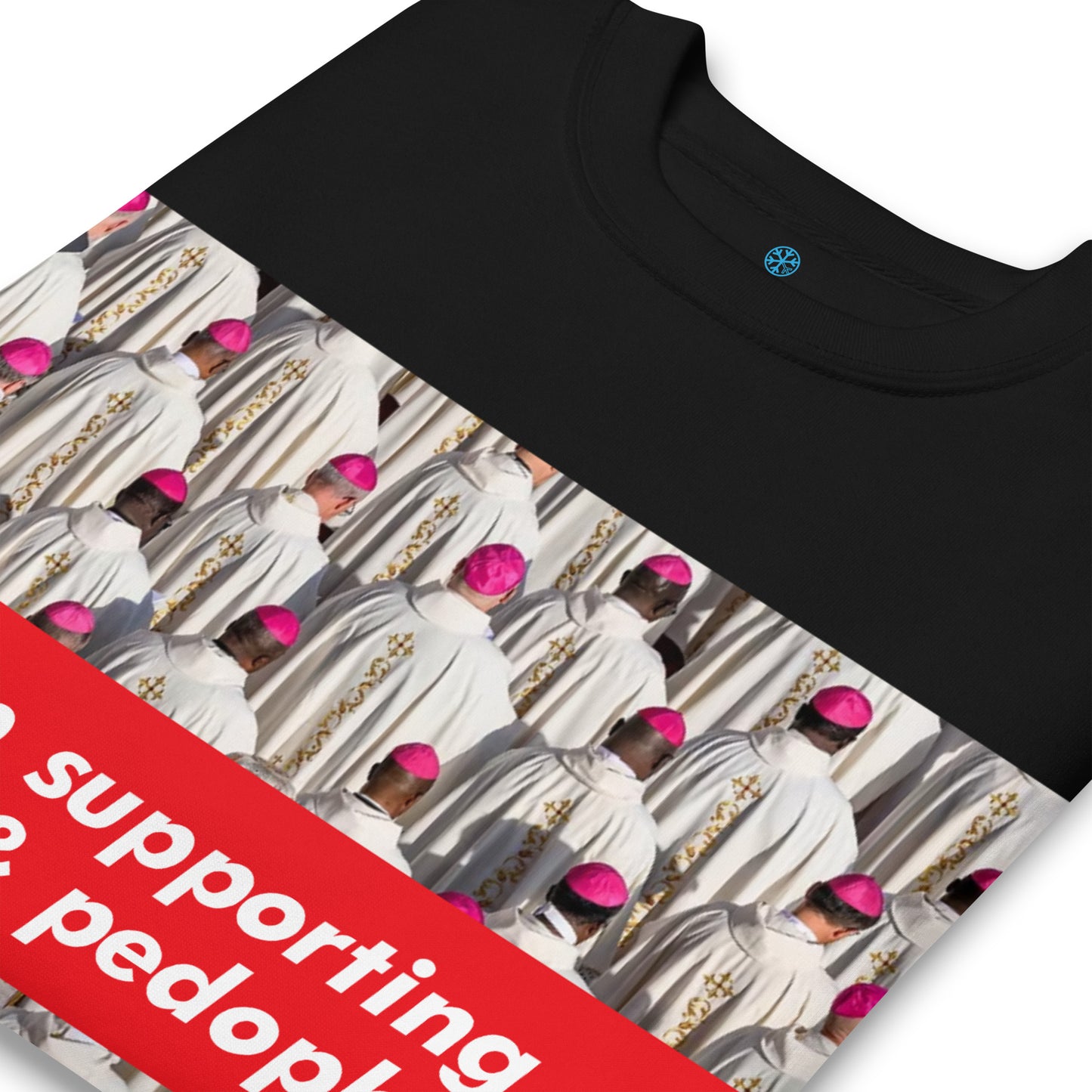 Black-Vatican Crooks Sweatshirt from B.Different Clothing, detail, graffiti-inspired streetwear