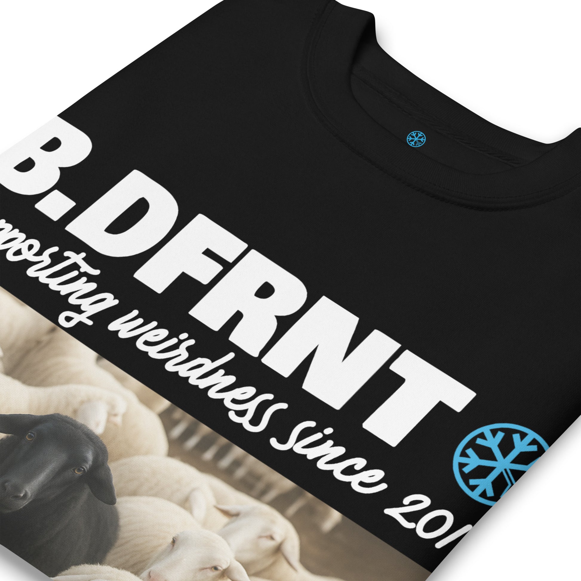 Black-Black Sheep Sweatshirt from B.Different Clothing, detail, graffiti-inspired streetwear