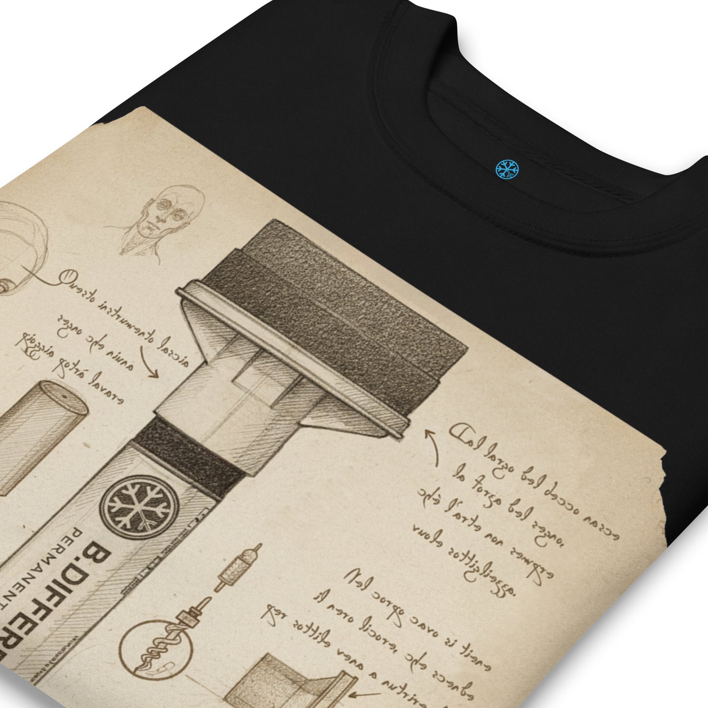 Black-Marker Sketch Graffiti Sweatshirt from B.Different Clothing, detail, graffiti-inspired streetwear