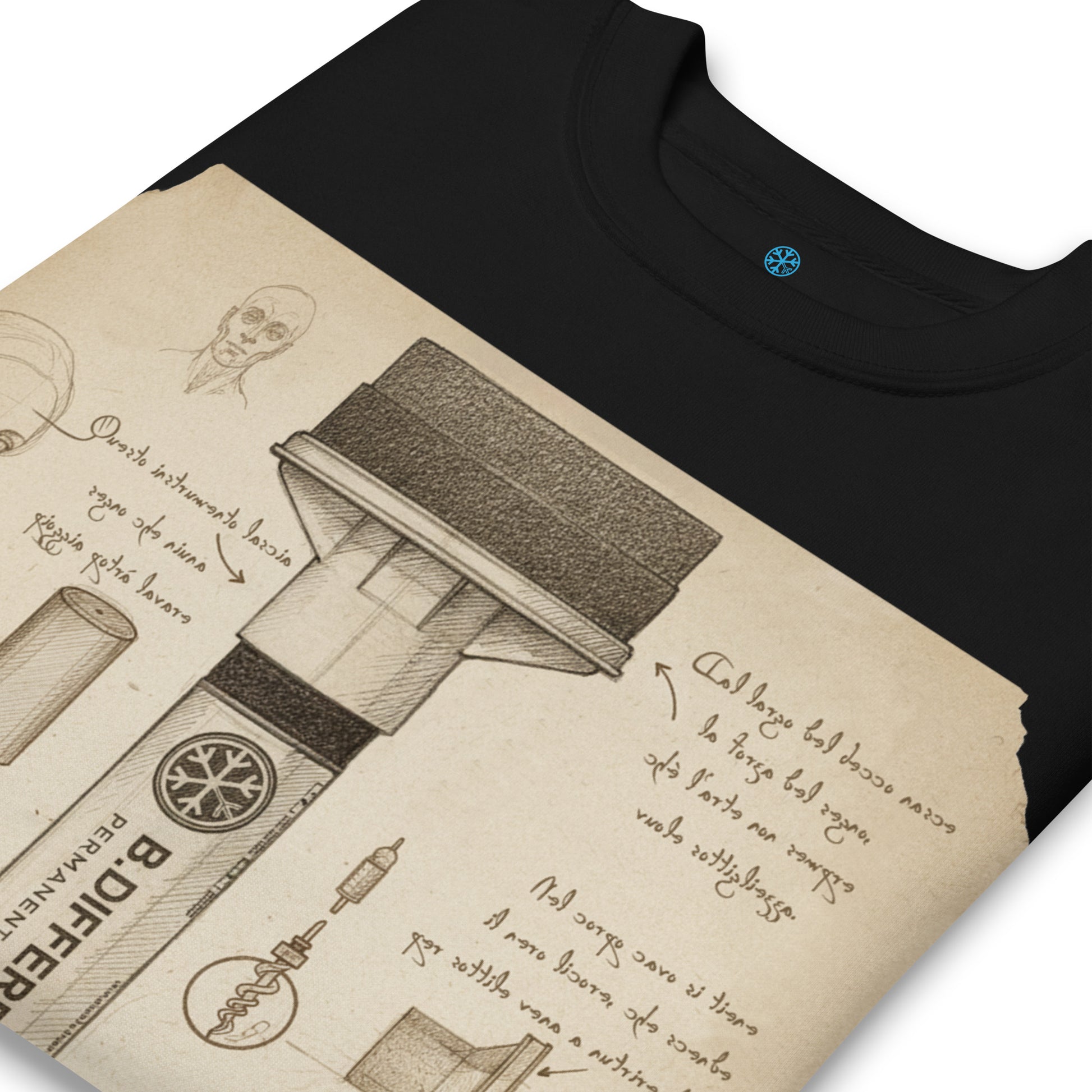 Black-Marker Sketch Graffiti Sweatshirt from B.Different Clothing, detail, graffiti-inspired streetwear