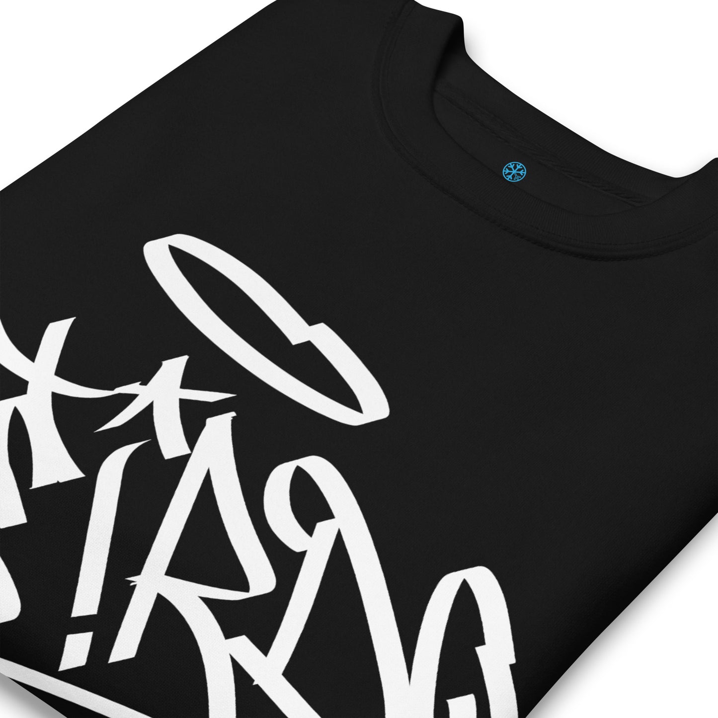 Black-Weirdo Tag Graffiti Sweatshirt from B.Different Clothing, detail, graffiti-inspired streetwear