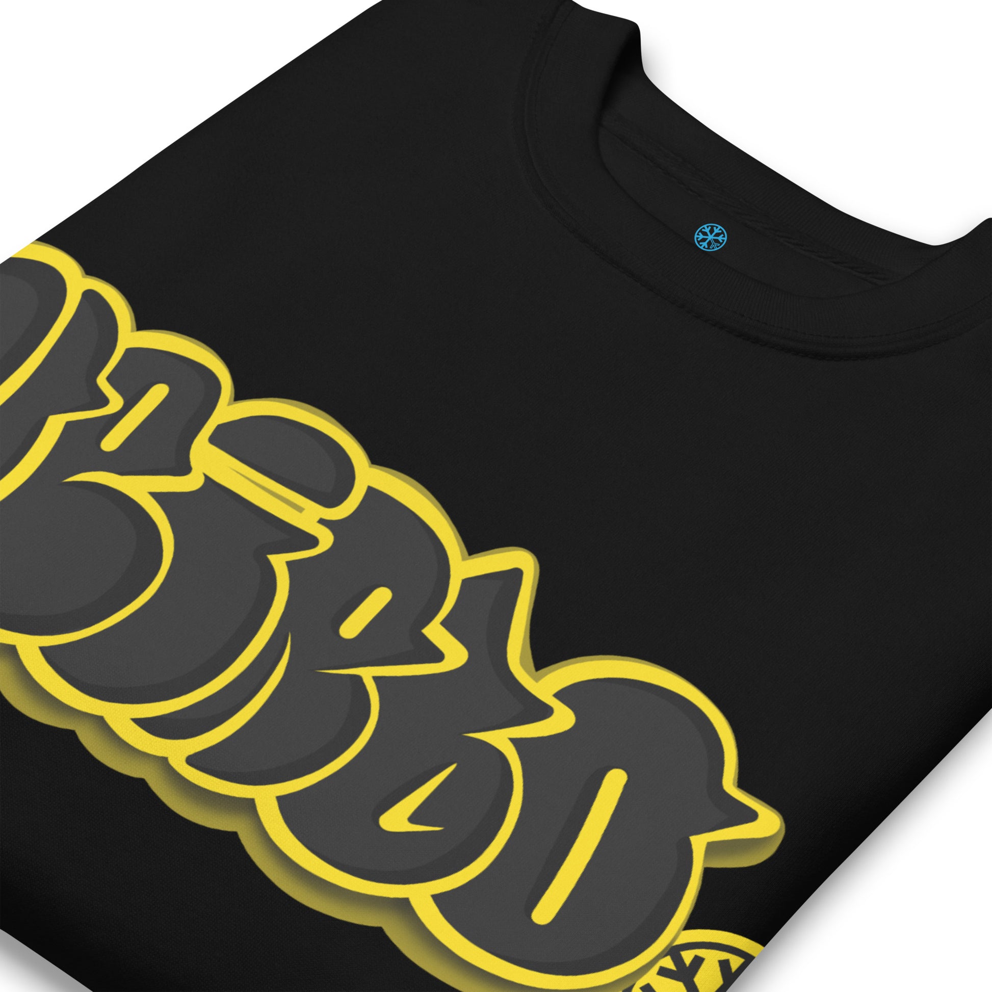 Black-Weirdo Graffiti Throwie Sweatshirt from B.Different Clothing, detail, graffiti-inspired streetwear