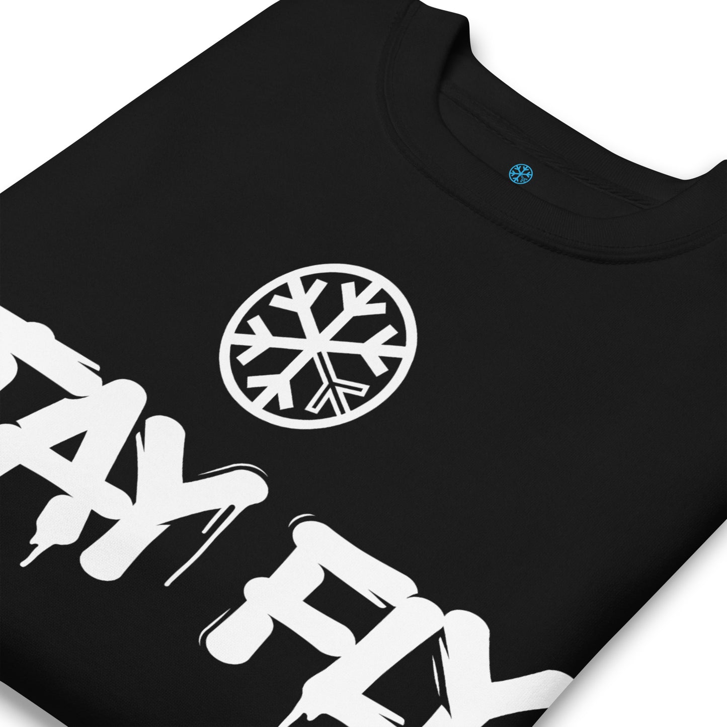 Black-Stay Fly Graffiti Tag Sweatshirt from B.Different Clothing, detail, graffiti-inspired streetwear
