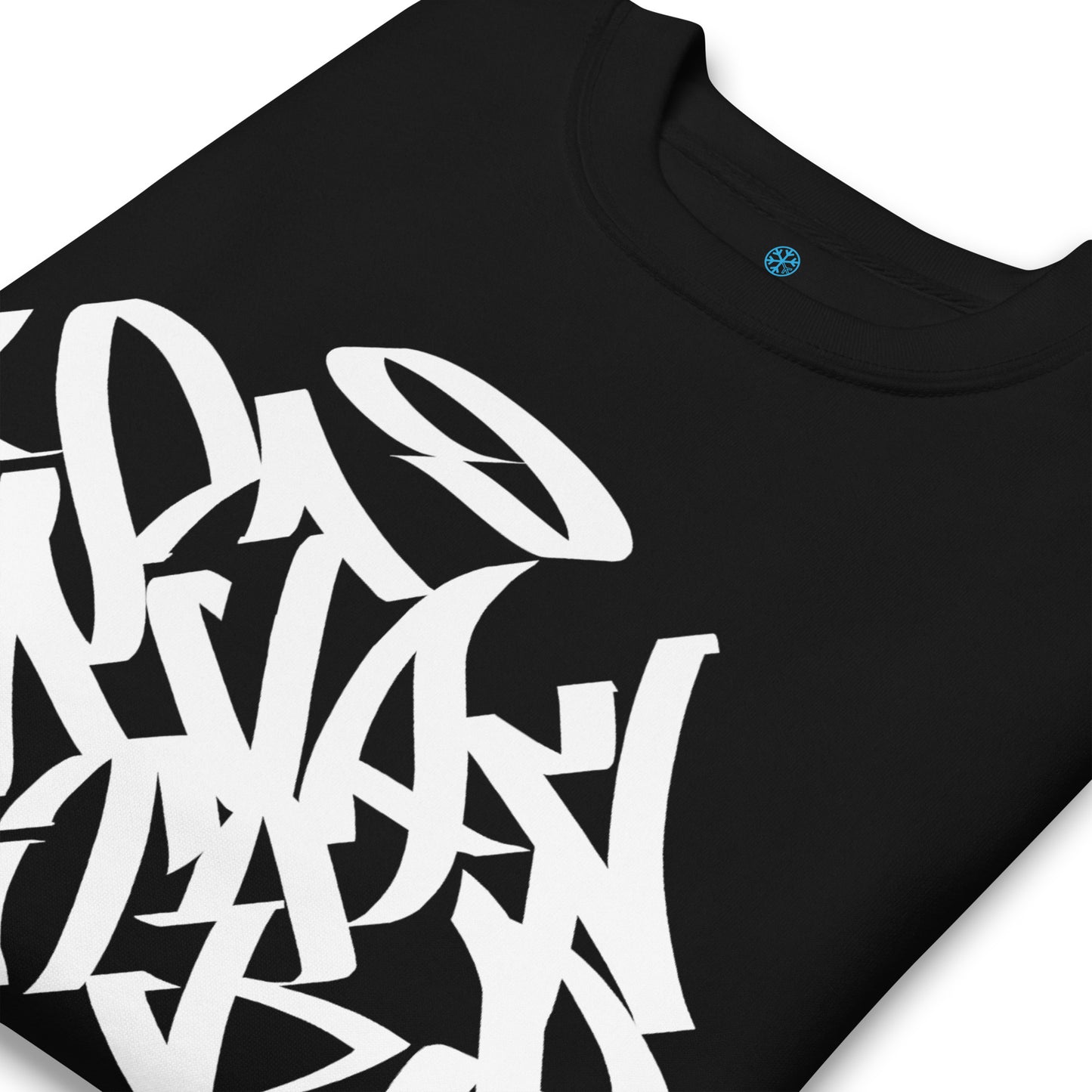 Black-Stay Weird Graffiti Tag Sweatshirt from B.Different Clothing, detail, graffiti-inspired streetwear