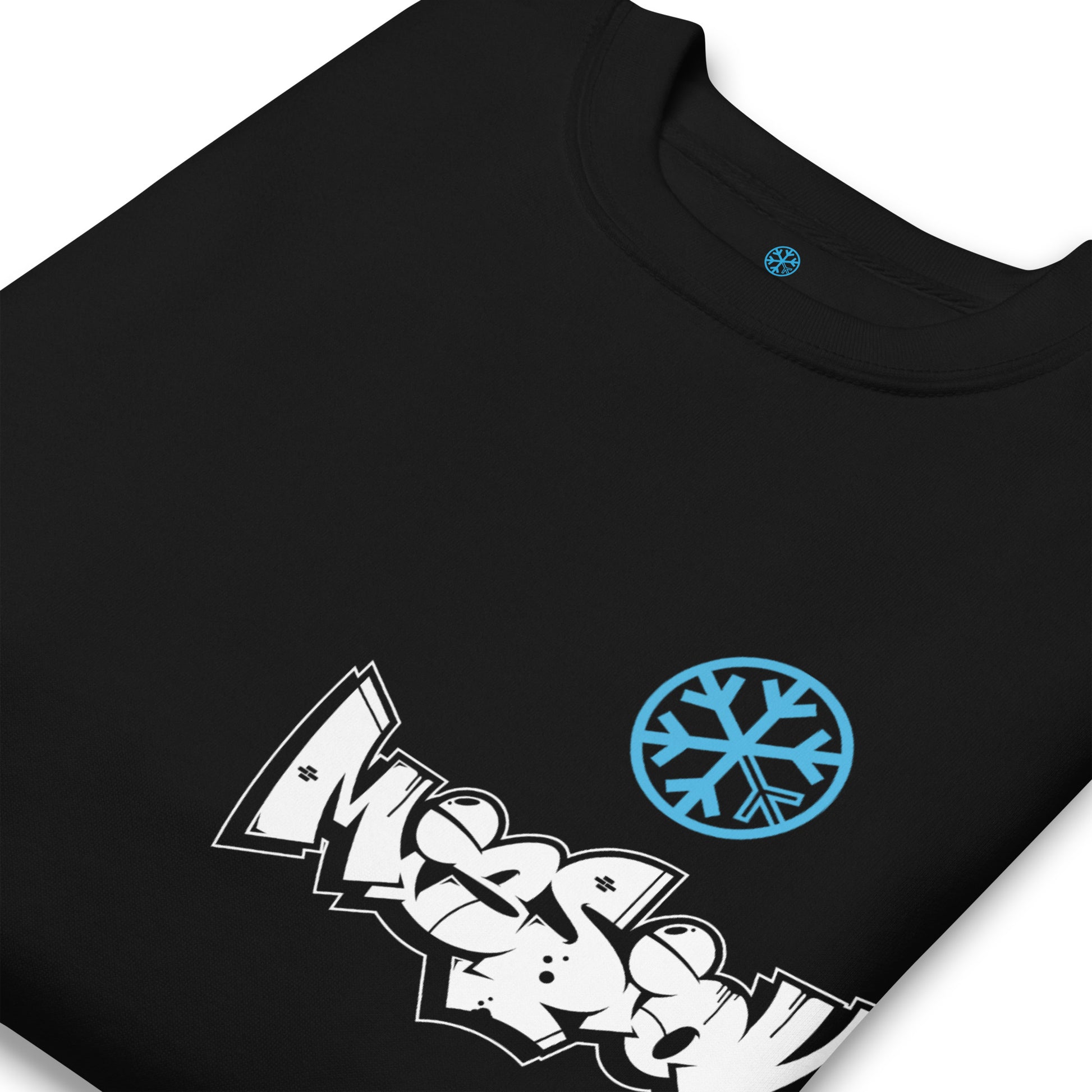 Black-Mission Graffiti Character Sweatshirt from B.Different Clothing, detail, graffiti-inspired streetwear