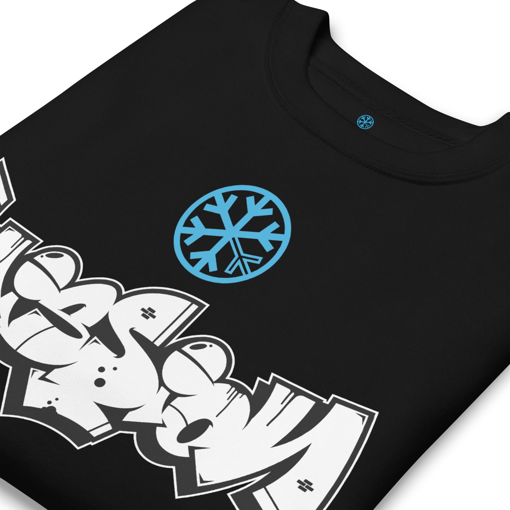 Black-Mission Graffiti Piece Sweatshirt from B.Different Clothing, detail, graffiti-inspired streetwear