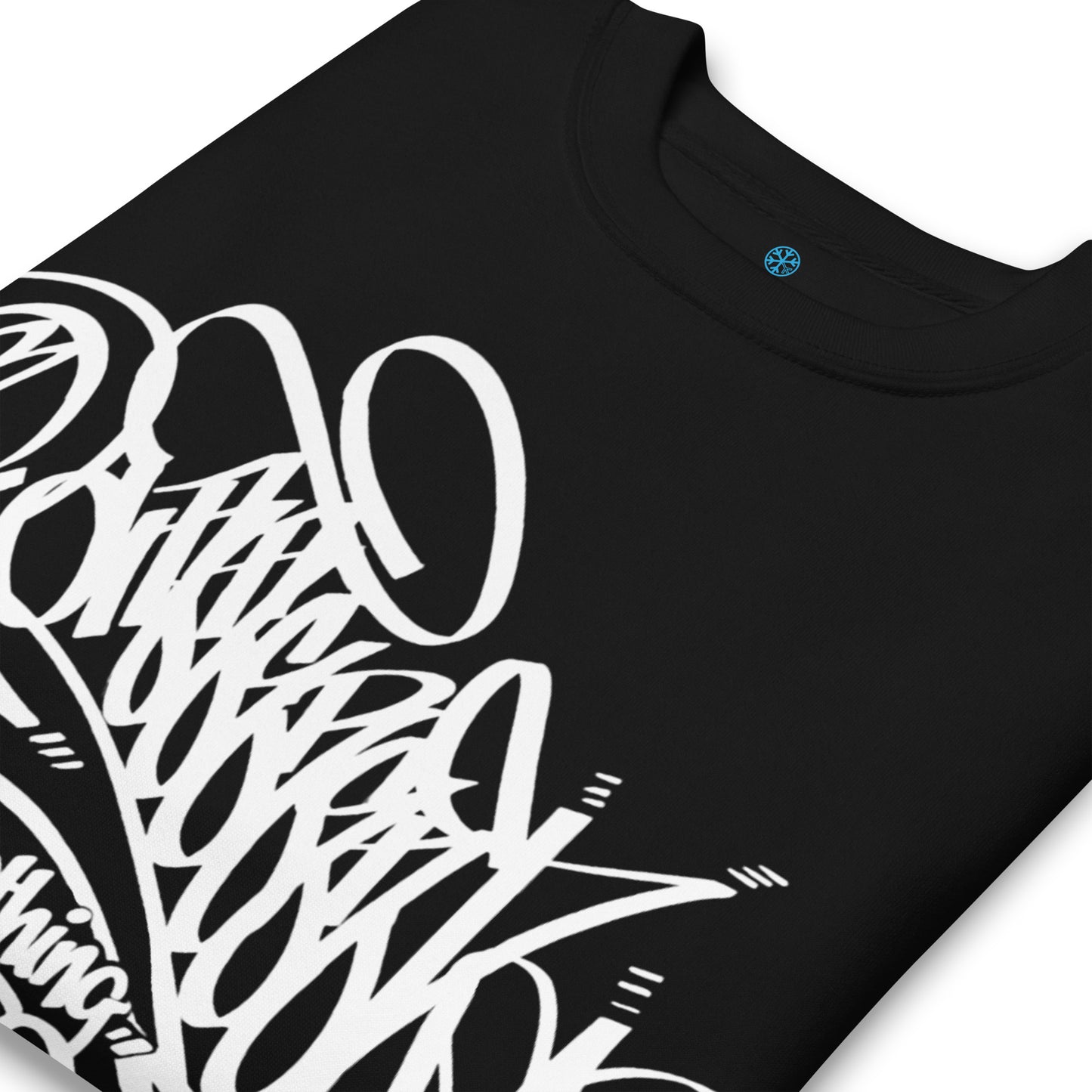 Black-B.Different Clothing Graffiti Tag Sweatshirt from B.Different Clothing, detail, graffiti-inspired streetwear