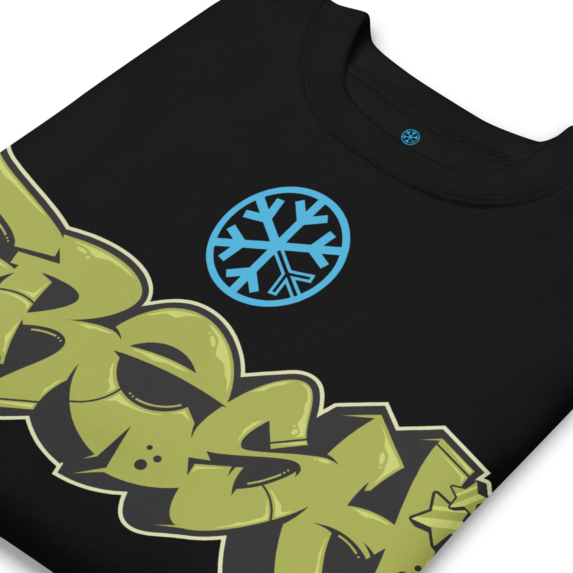 Black-Fresh Graffiti Piece Sweatshirt from B.Different Clothing, detail, graffiti-inspired streetwear