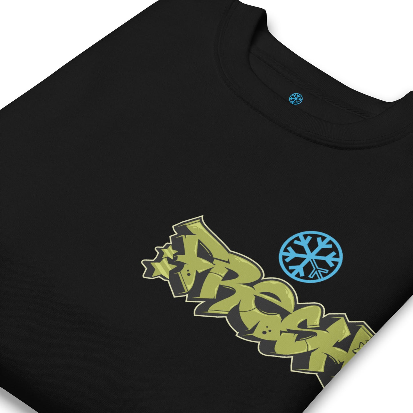 Black-Fresh Graffiti Character Sweatshirt from B.Different Clothing, detail, graffiti-inspired streetwear