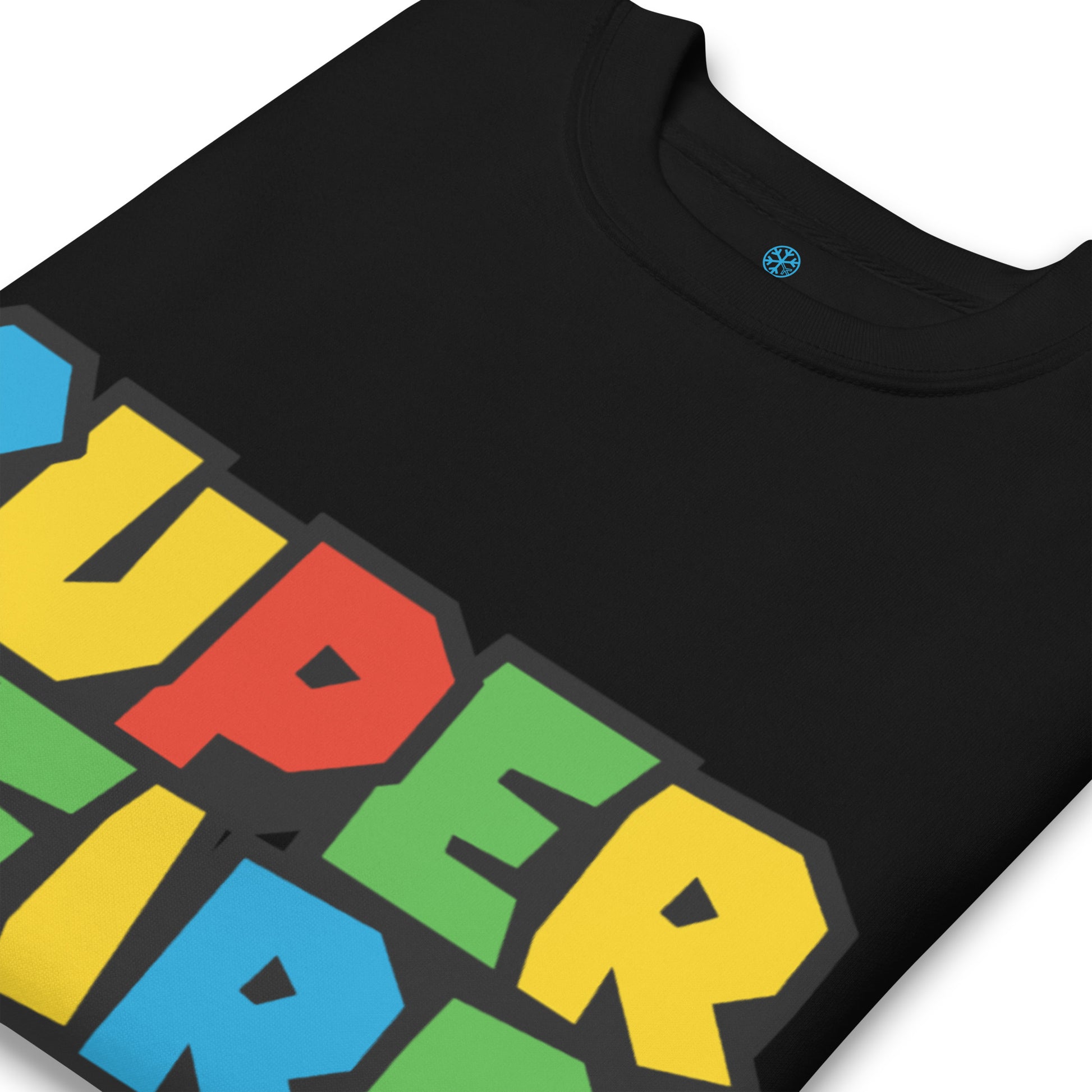 Black-Super Weird Bros Sweatshirt from B.Different Clothing, detail, graffiti-inspired streetwear