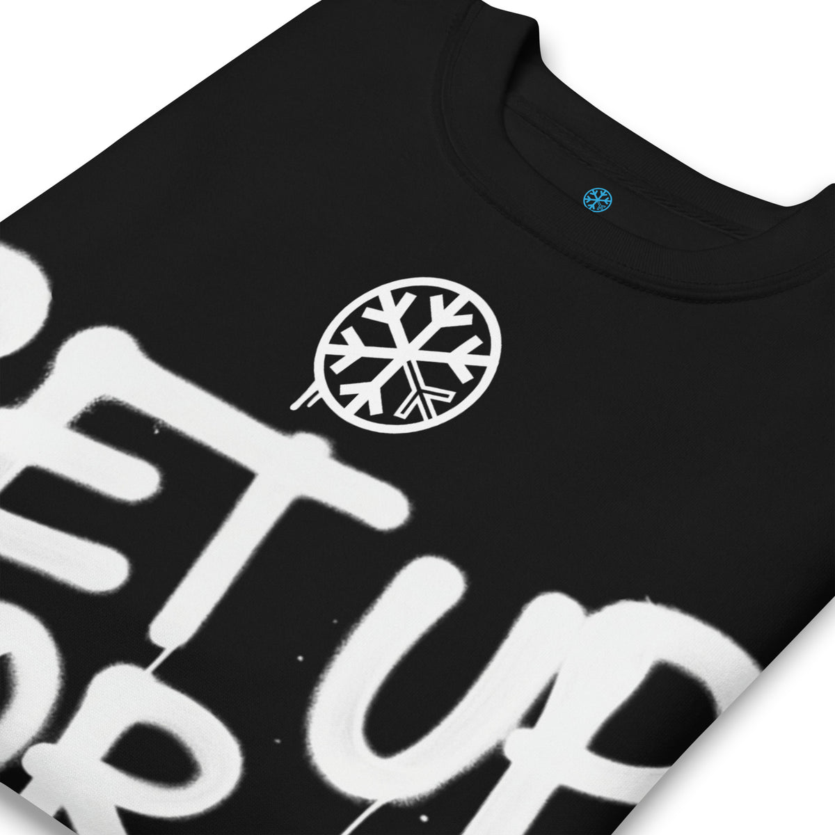 Black-Get Up or Die Graffiti Tag Sweatshirt from B.Different Clothing, detail, graffiti-inspired streetwear