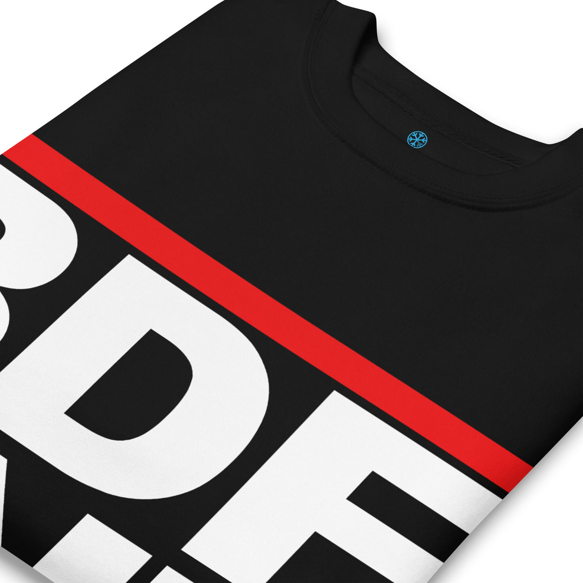 Black-BDFRNT OG Logo Sweatshirt from B.Different Clothing, detail, graffiti-inspired streetwear