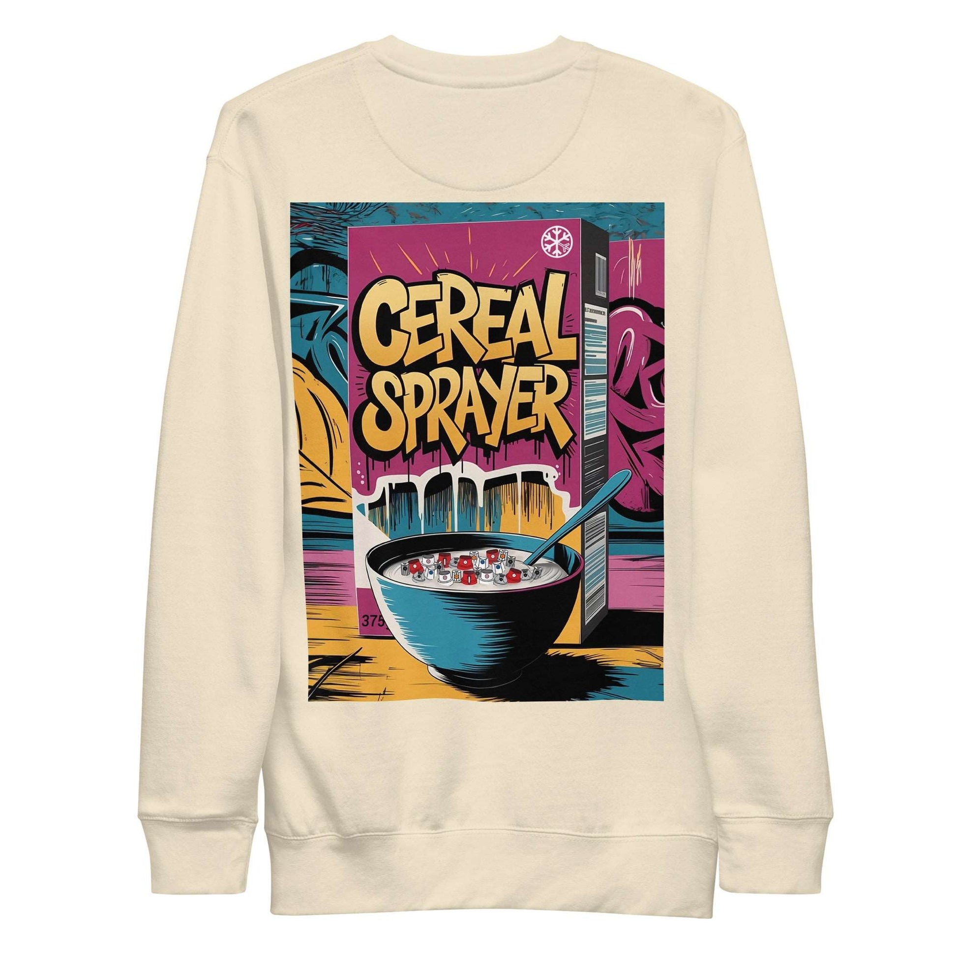 Cereal Sprayer Graffiti sweatshirt beige B.Different Clothing graffiti street art inspired streetwear brand