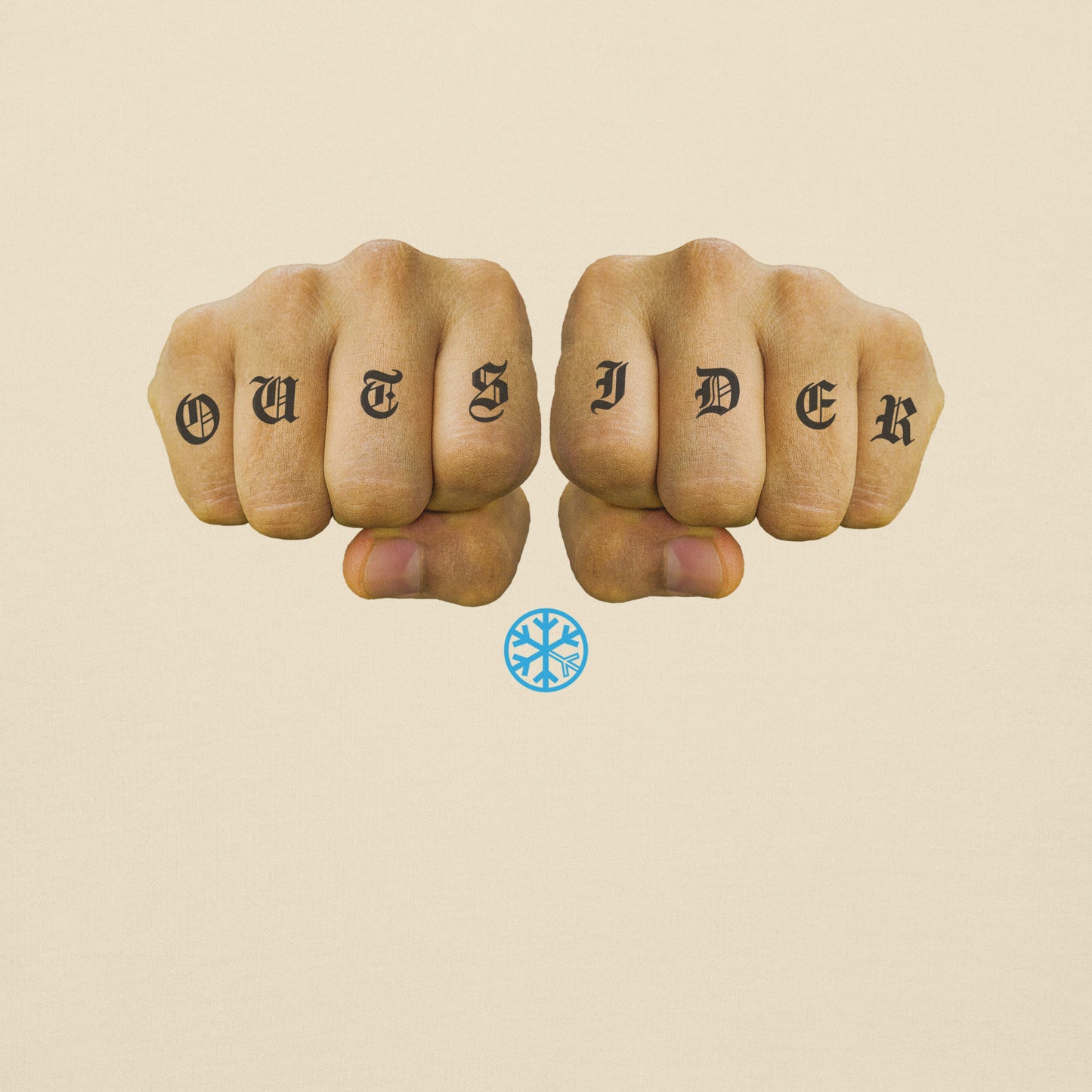 Beige-Outsider Tattoo Sweatshirt from B.Different Clothing, graphic, graffiti-inspired streetwear