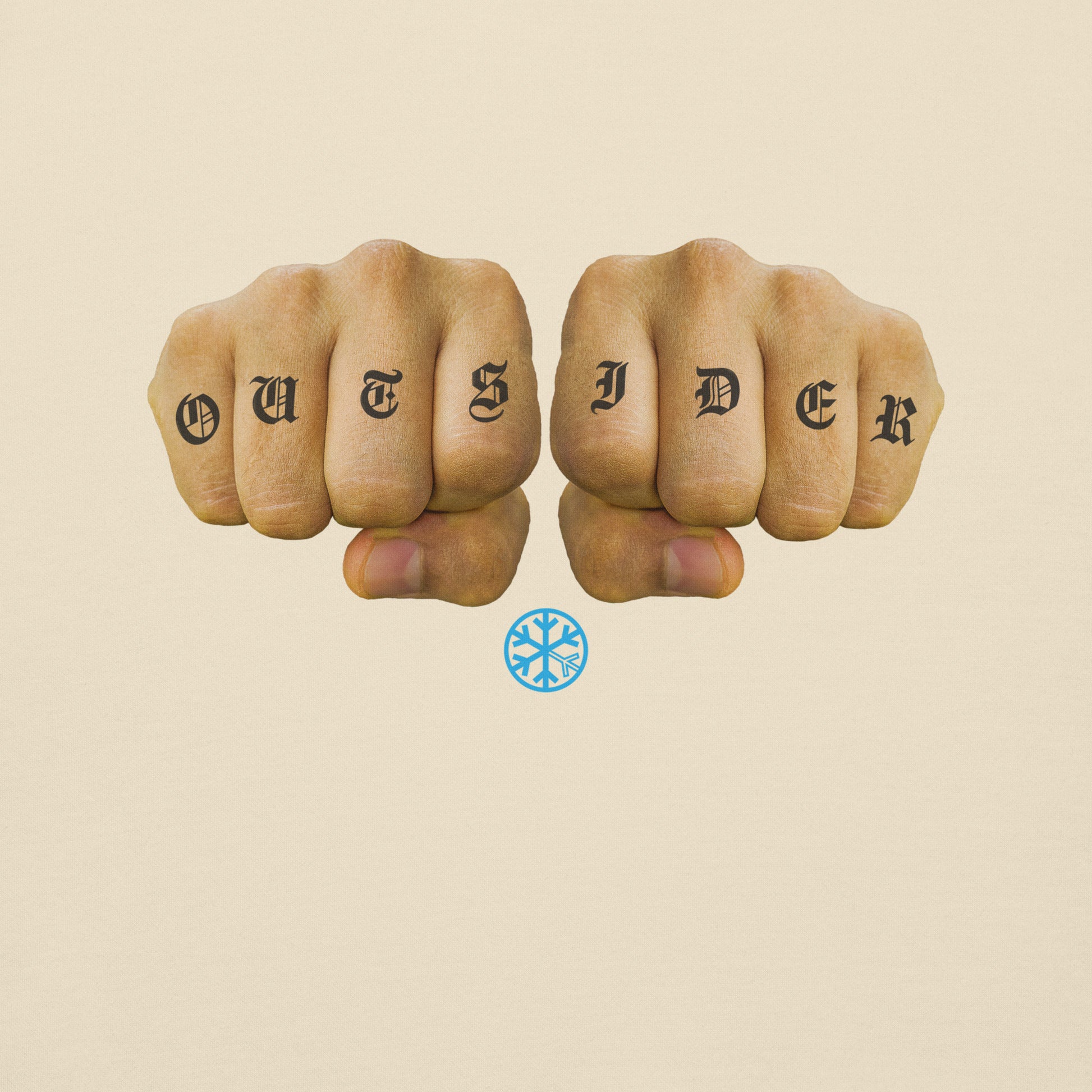 Beige-Outsider Tattoo Sweatshirt from B.Different Clothing, graphic, graffiti-inspired streetwear