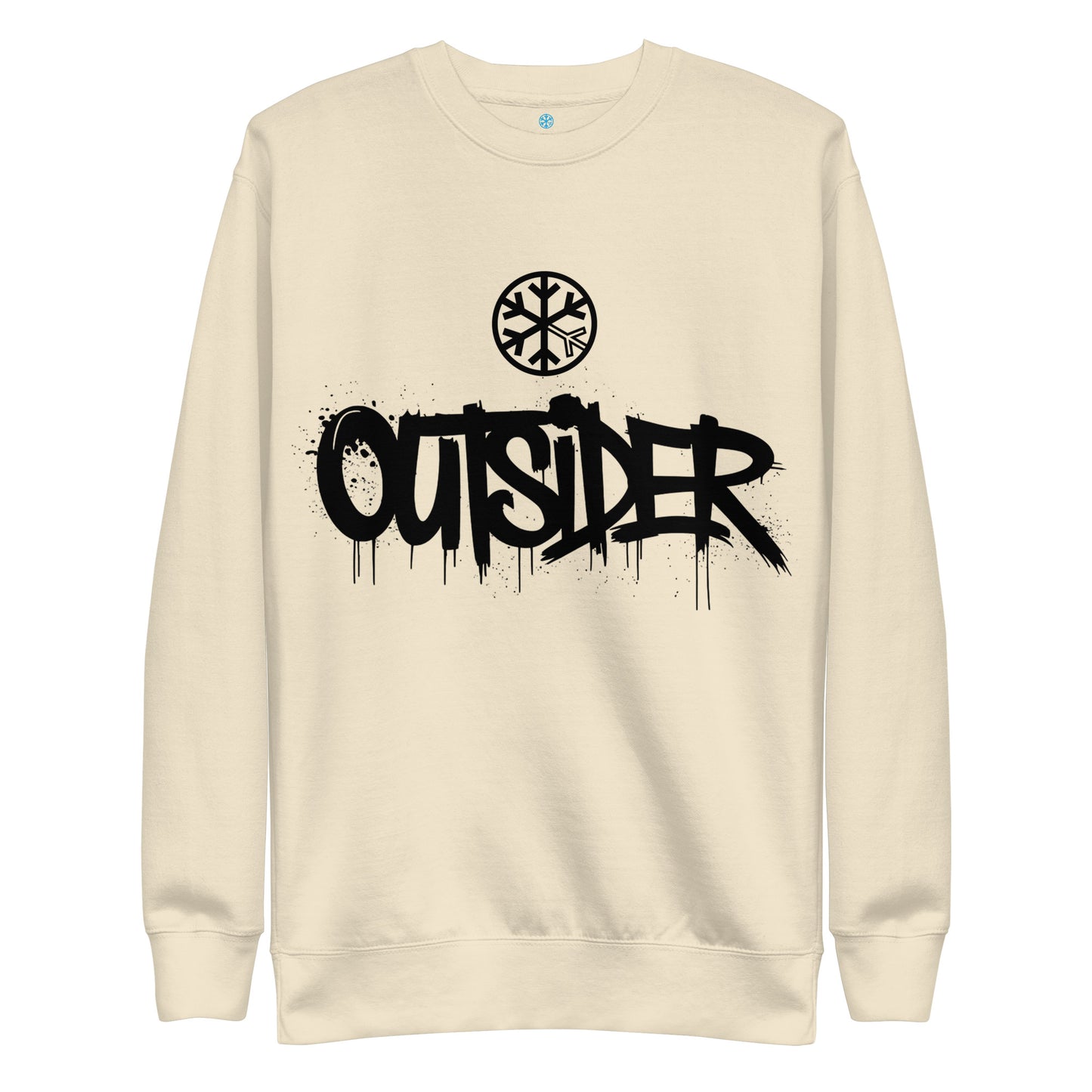 Beige-Outsider Graffiti Tag Sweatshirt from B.Different Clothing, front view, graffiti-inspired streetwear