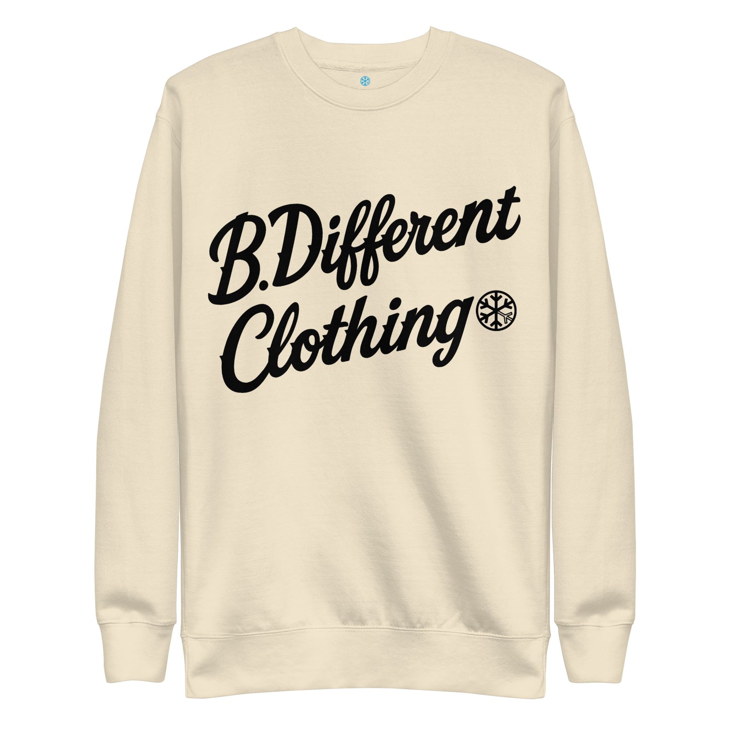 Beige-The League Sweatshirt from B.Different Clothing, front view, graffiti-inspired streetwear