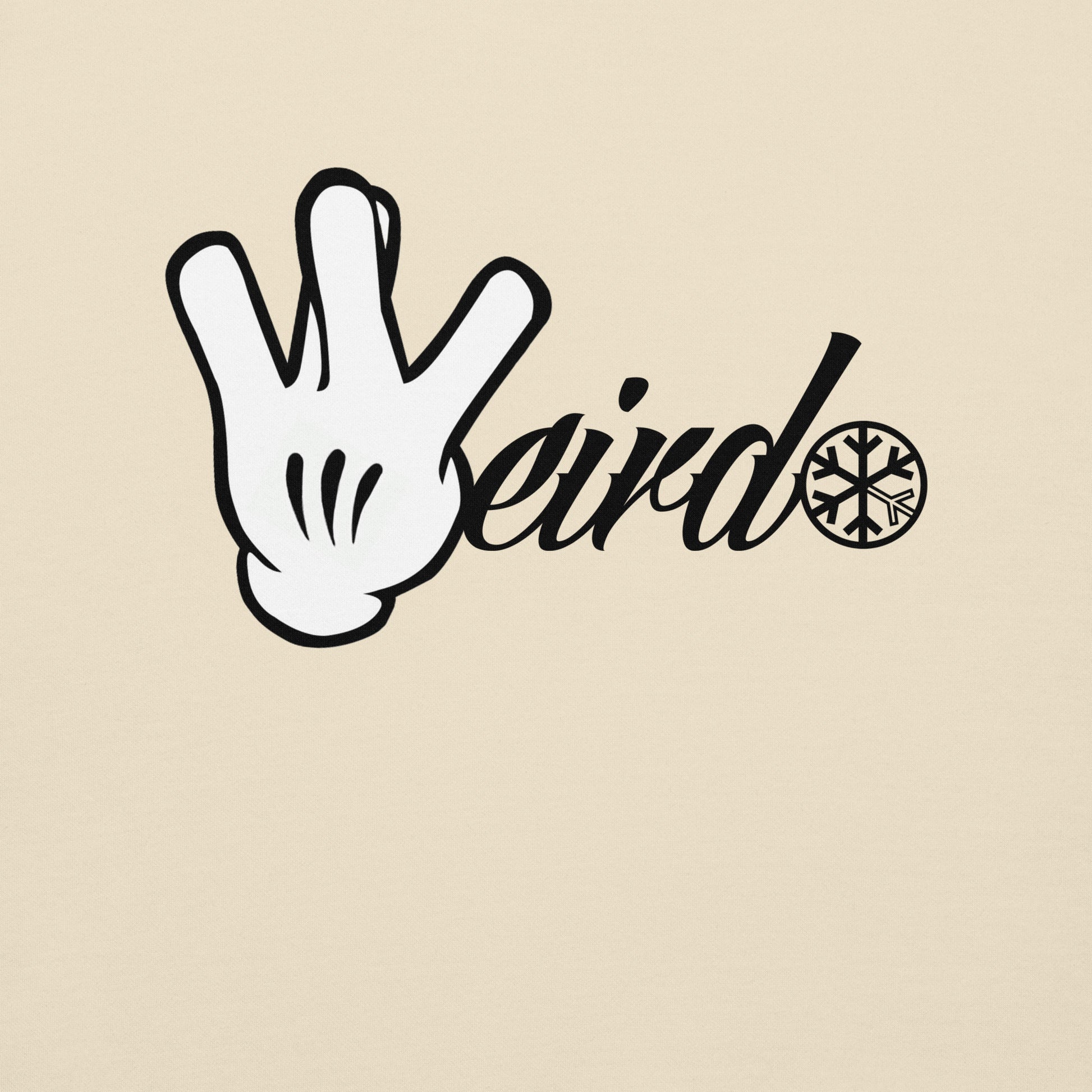 Beige-Weirdo Hand Sign Sweatshirt from B.Different Clothing, graphic, graffiti-inspired streetwear