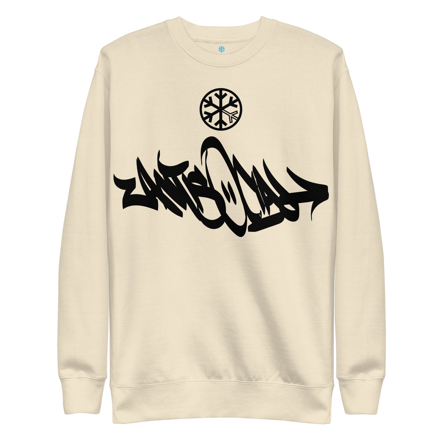 Beige-Antisocial Graffiti Tag Sweatshirt from B.Different Clothing, front view, graffiti-inspired streetwear