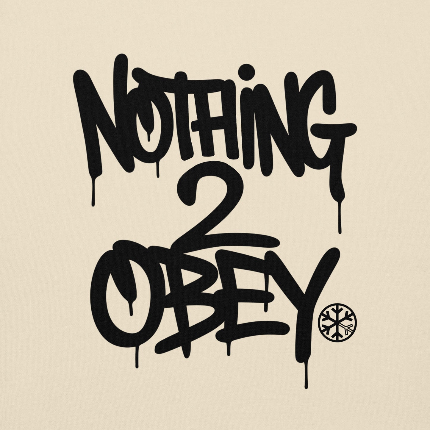 Beige-Nothing 2 Obey Graffiti Sweatshirt from B.Different Clothing, graphic, graffiti-inspired streetwear