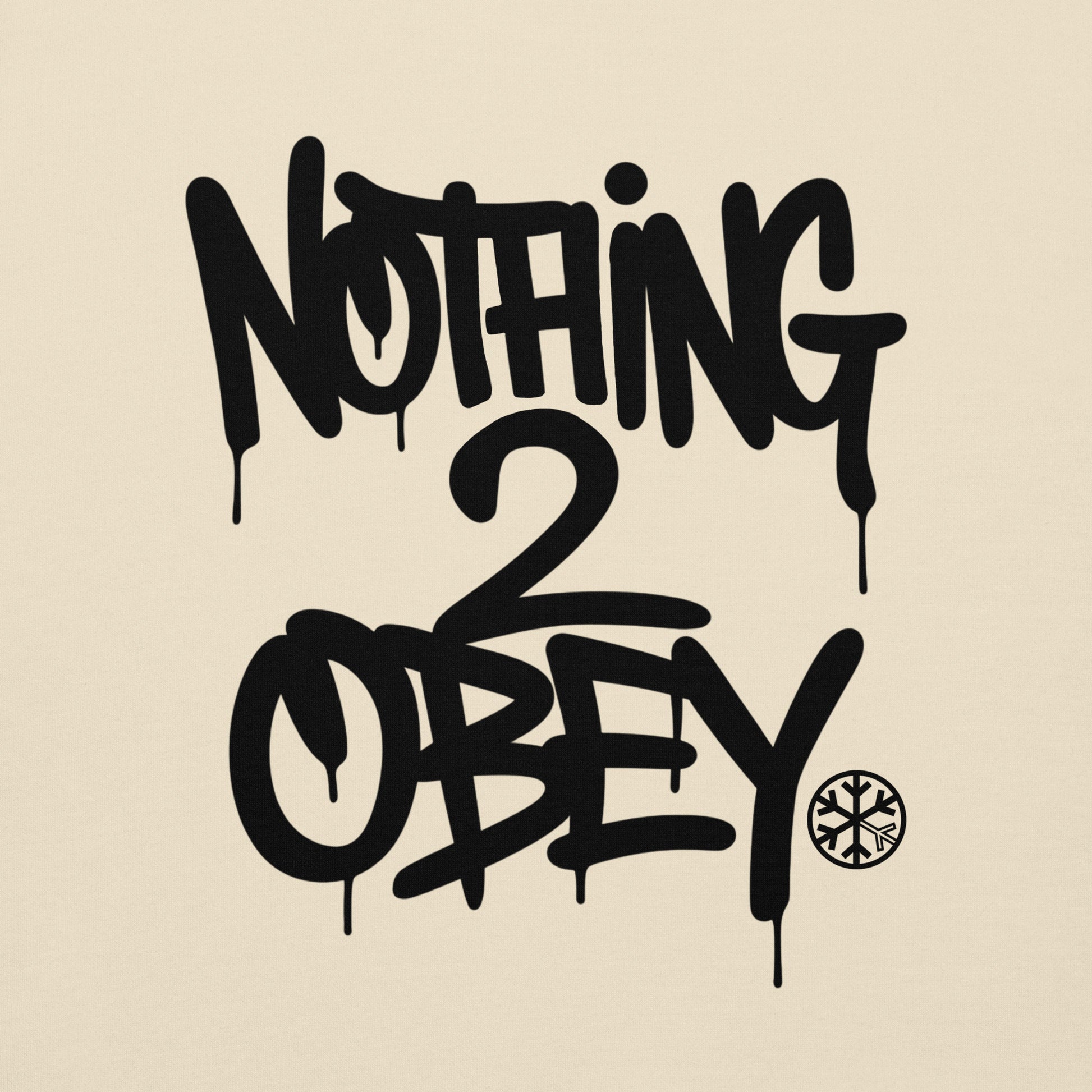 Beige-Nothing 2 Obey Graffiti Sweatshirt from B.Different Clothing, graphic, graffiti-inspired streetwear