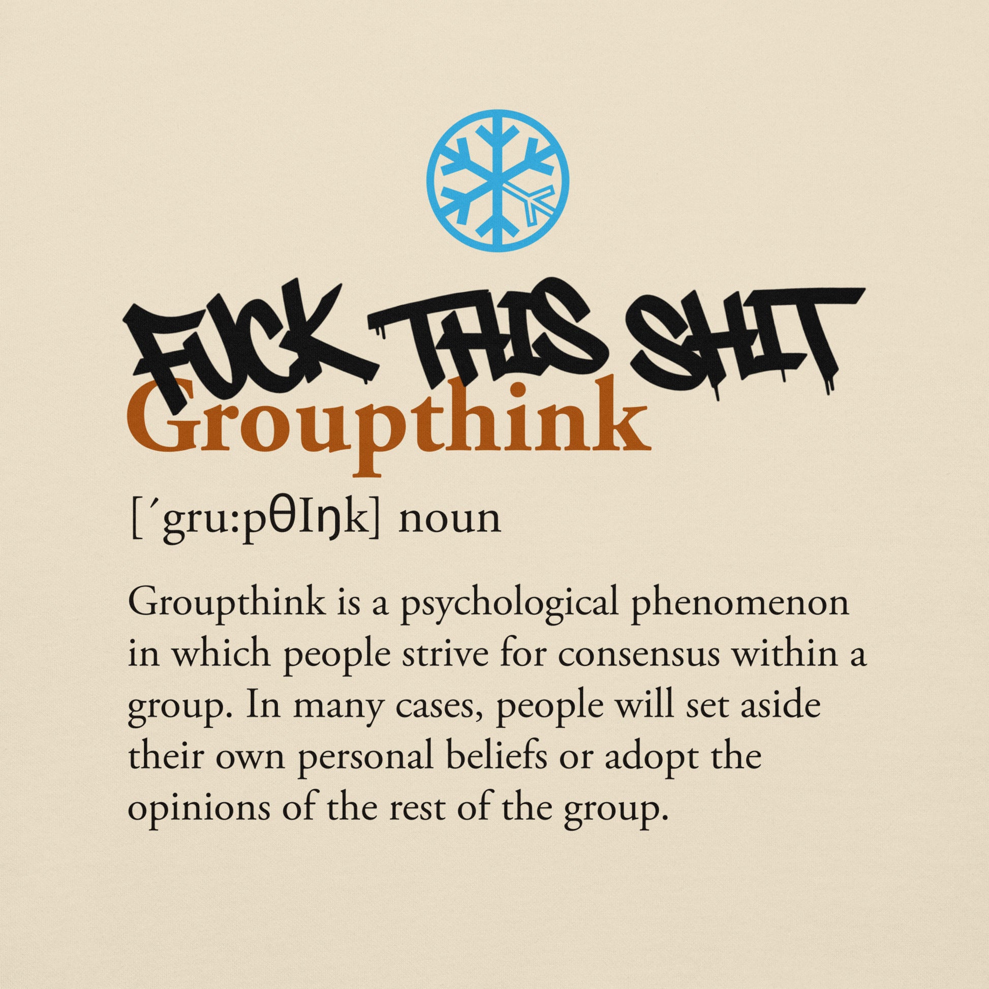 Beige-Groupthink Graffiti Sweatshirt from B.Different Clothing, graphic, graffiti-inspired streetwear