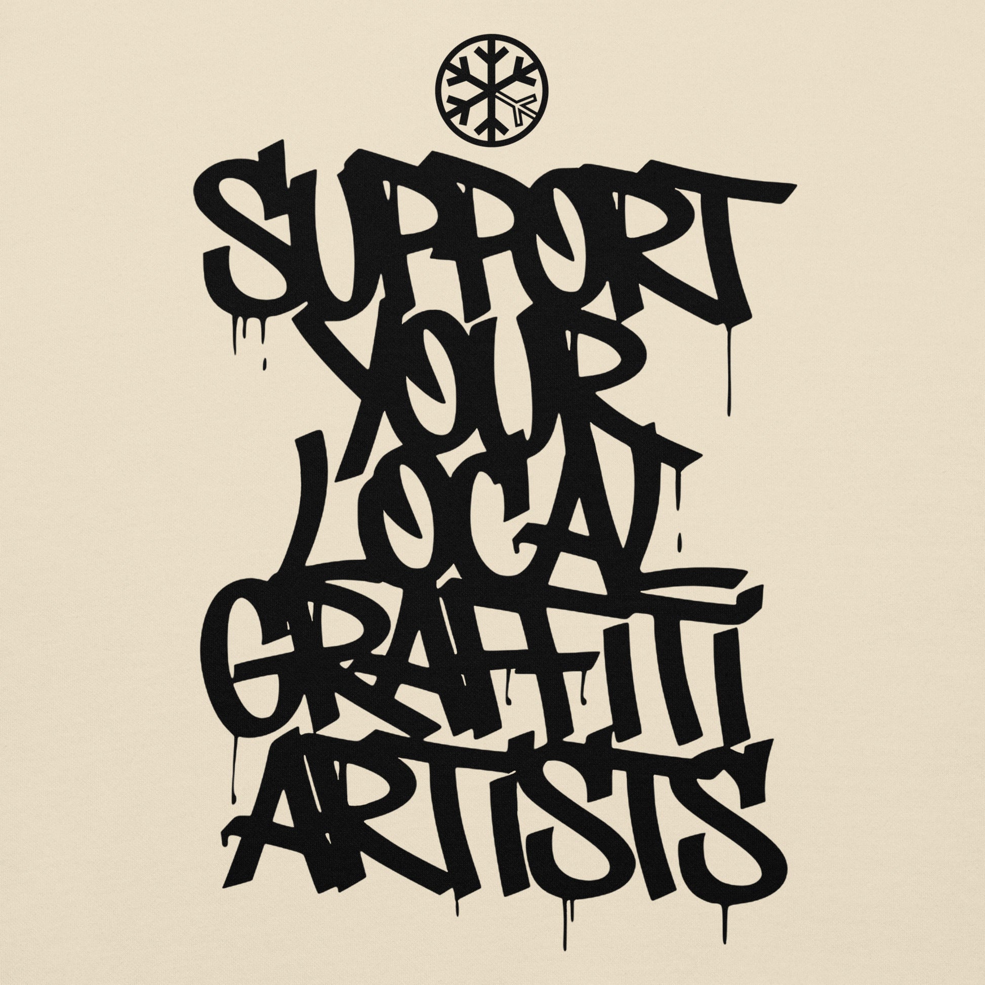 Beige-Support Your Local Graffiti Artists Sweatshirt from B.Different Clothing, graphic, graffiti-inspired streetwear