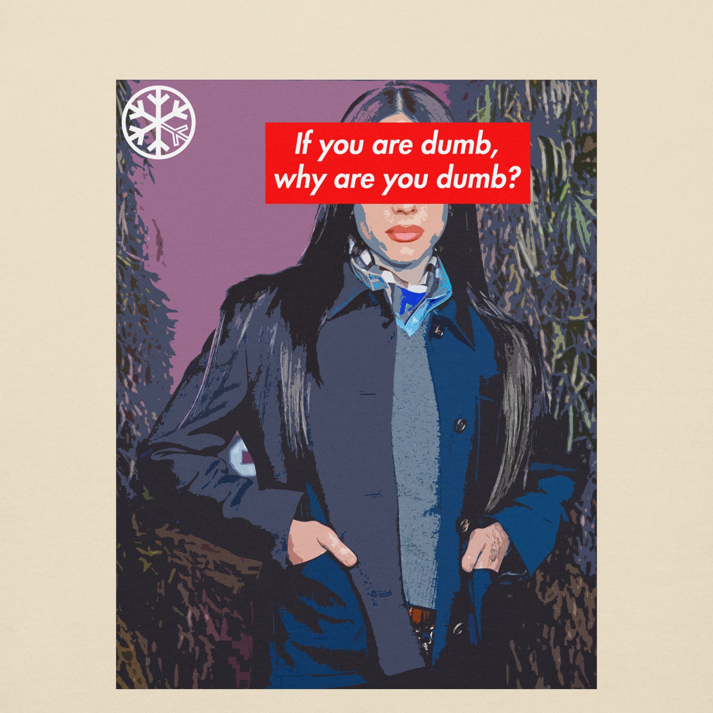 Beige-Why Are You Dumb Sweatshirt from B.Different Clothing, graphic, graffiti-inspired streetwear