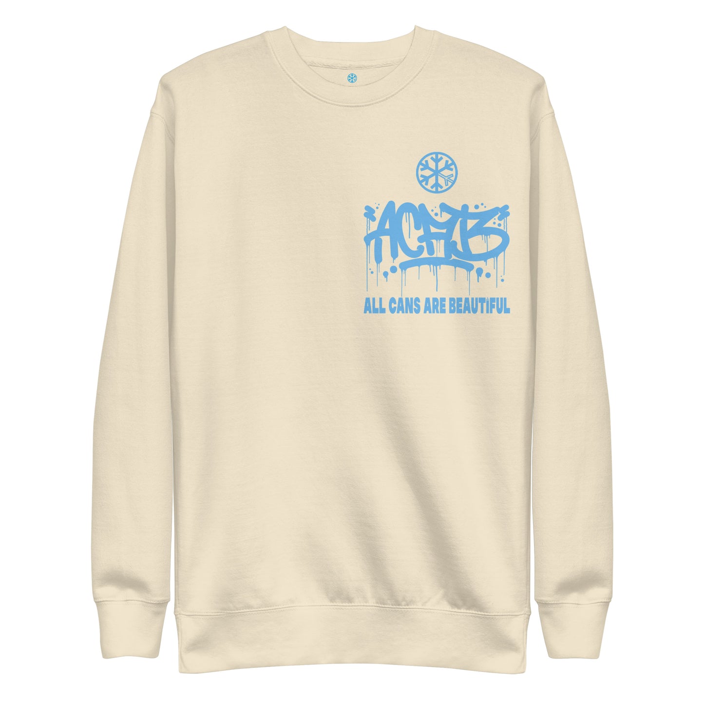 Beige-ACAB Graffiti Character Sweatshirt from B.Different Clothing, front view, graffiti-inspired streetwear