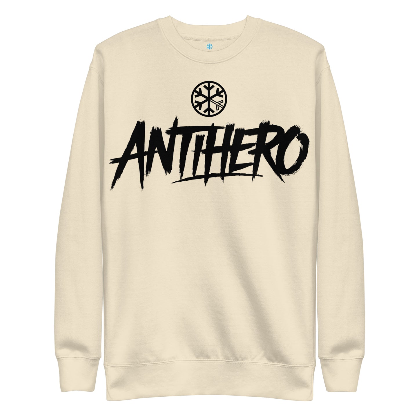 Beige-Antihero Graffiti Tag Sweatshirt from B.Different Clothing, front view, graffiti-inspired streetwear