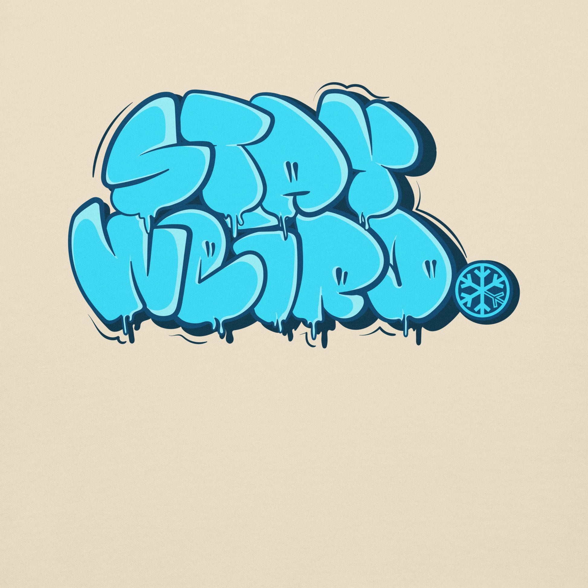 Beige-Stay Weird Graffiti Throw-up Sweatshirt from B.Different Clothing, graphic, graffiti-inspired streetwear