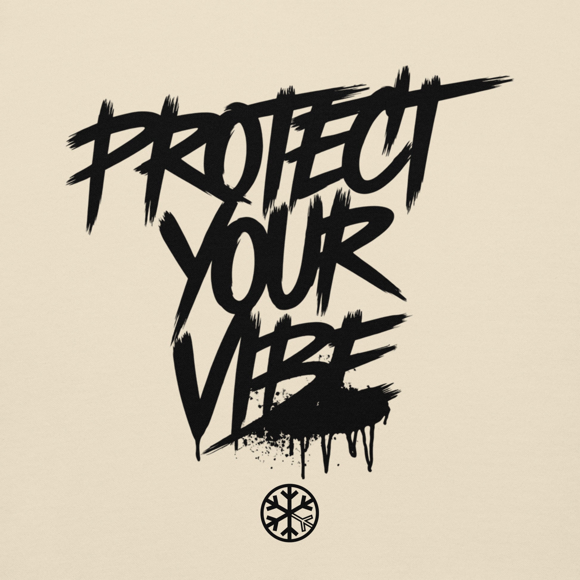 Beige-Protect Your Vibe Graffiti Tag Sweatshirt from B.Different Clothing, graphic, graffiti-inspired streetwear