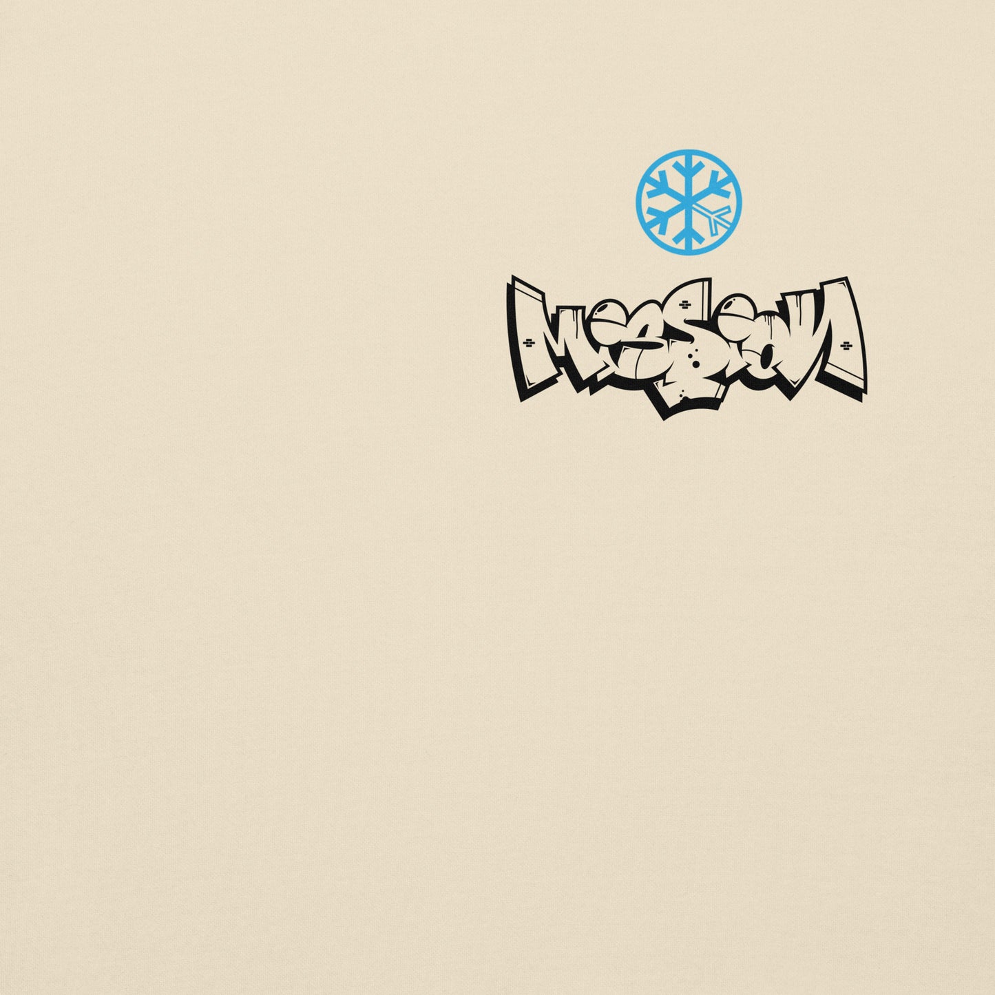 Beige-Mission Graffiti Character Sweatshirt from B.Different Clothing, front graphic, graffiti-inspired streetwear